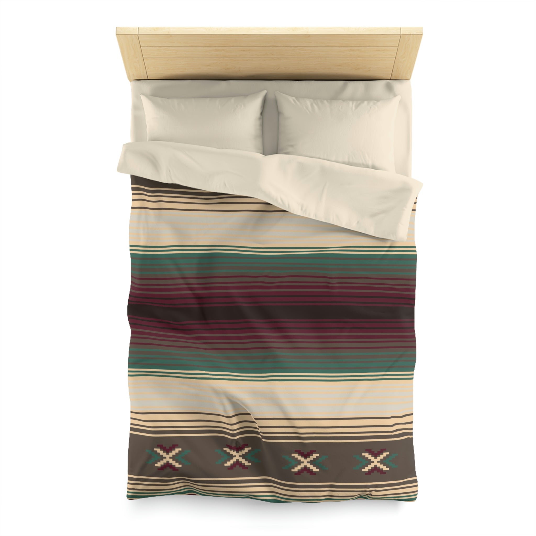 Southwestern Cross Trail Microfiber Duvet Cover - Rustic Cabin Decor Bedding Set for Cozy Cabin Retreats & Western-Themed Bedrooms