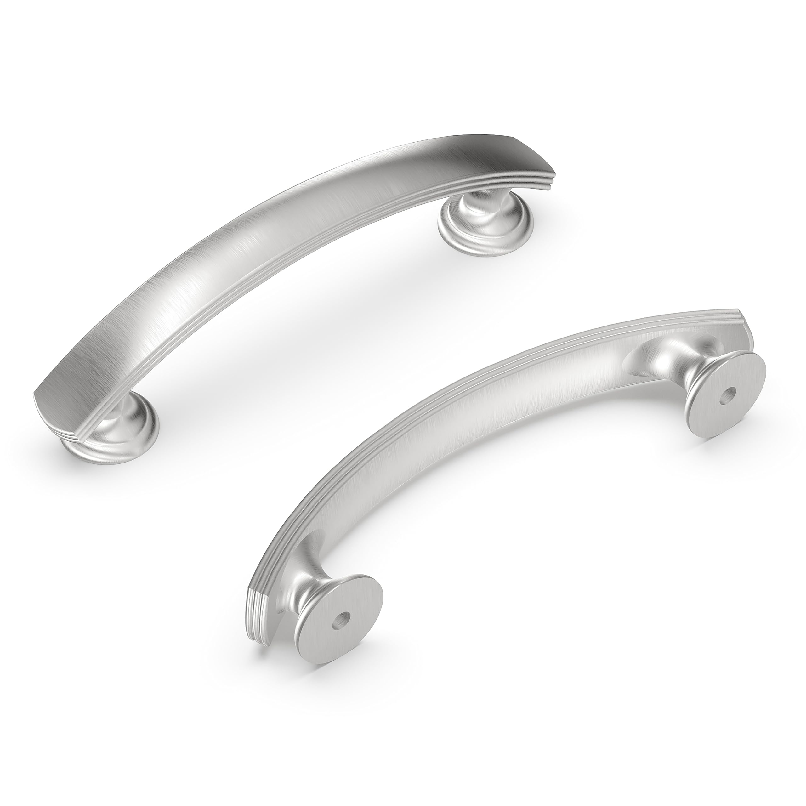 Premium Stainless Steel Kitchen Cabinet Pulls - Hickory Hardware 1 Pack Solid Core Luxury Handles for Cabinets, Doors & Dresser Drawers (3 Inch Hole Center) - Perfect for American Diner Style, Modern Kitchens & Home Renovation Projects