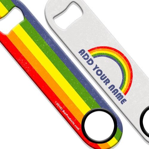 Personalized Speed Bottle Opener - Retro Rainbow Series | Quick & Easy Beer, Soda, & Beverage Opening Tool for Parties, BBQs & Home Bars