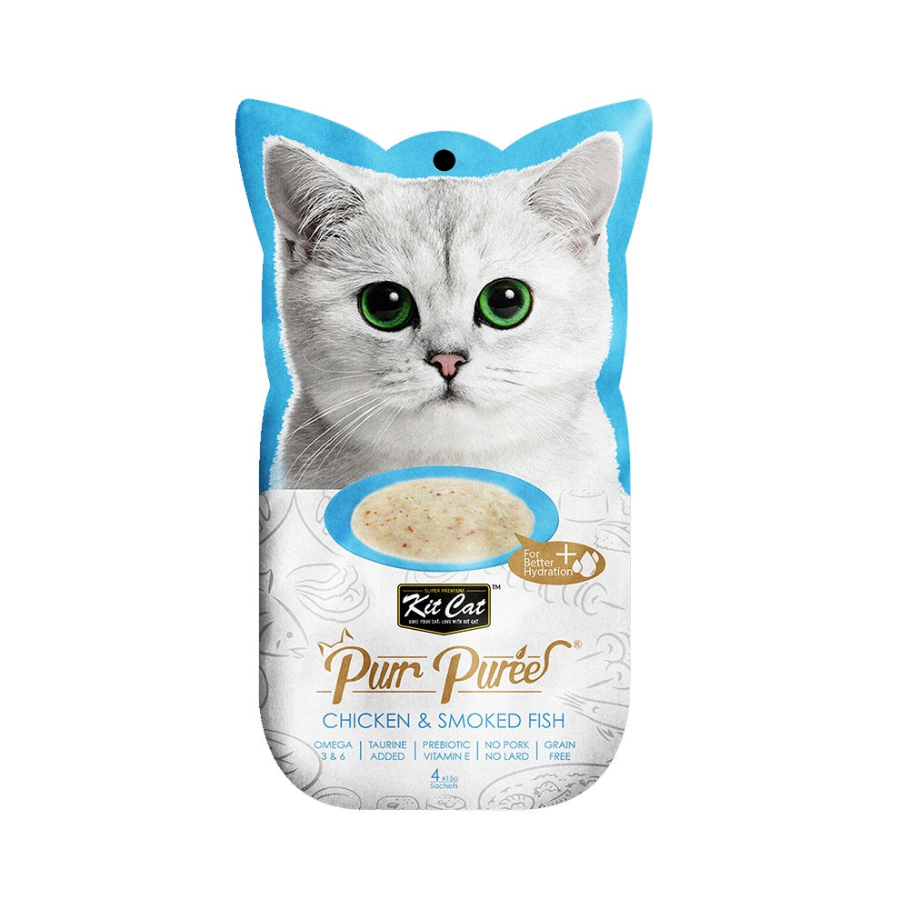 Kit Cat Purr Puree and Puree Plus+ Cat Treats - 4 Stick Pack x 15g (15 Flavor Variety) | Best Price $3.05 | Perfect for Travel, Training & Daily Snacks