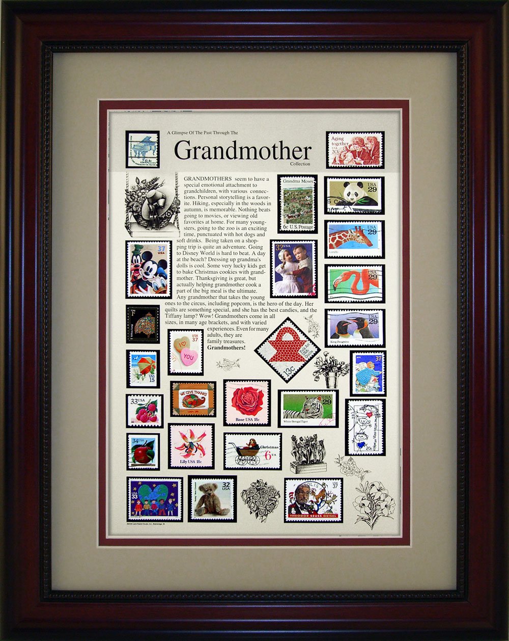 Grandmother - Unique Framed Collectible Wall Art | Perfect Gift for Mother's Day, Birthday & Home Decor | Heartwarming Keepsake for Grandparents, Family & Loved Ones