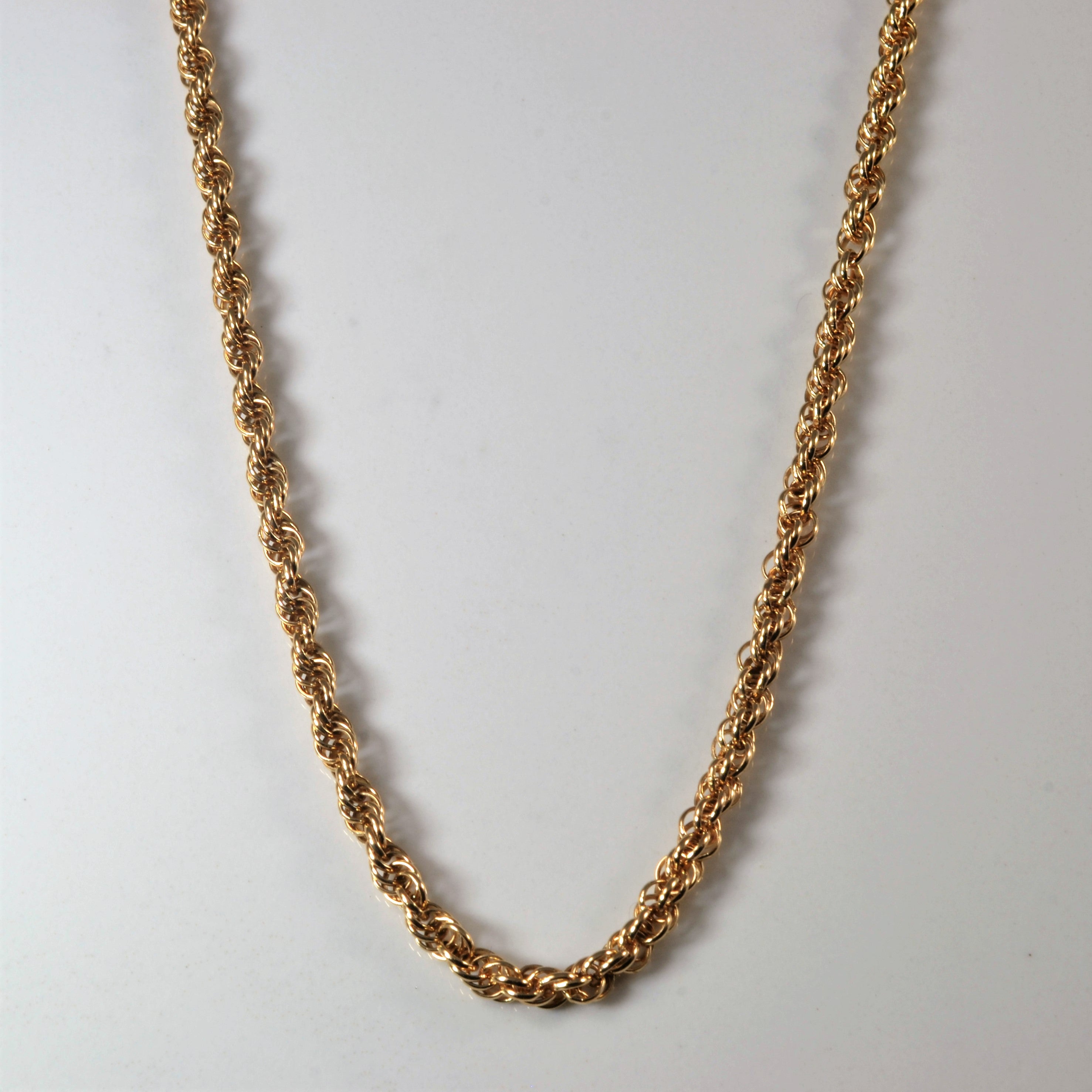 10k Yellow Gold Rope Chain Necklace for Women - 15 Inch Solid Gold Rope Chain | Perfect for Layering, Gifts & Everyday Wear