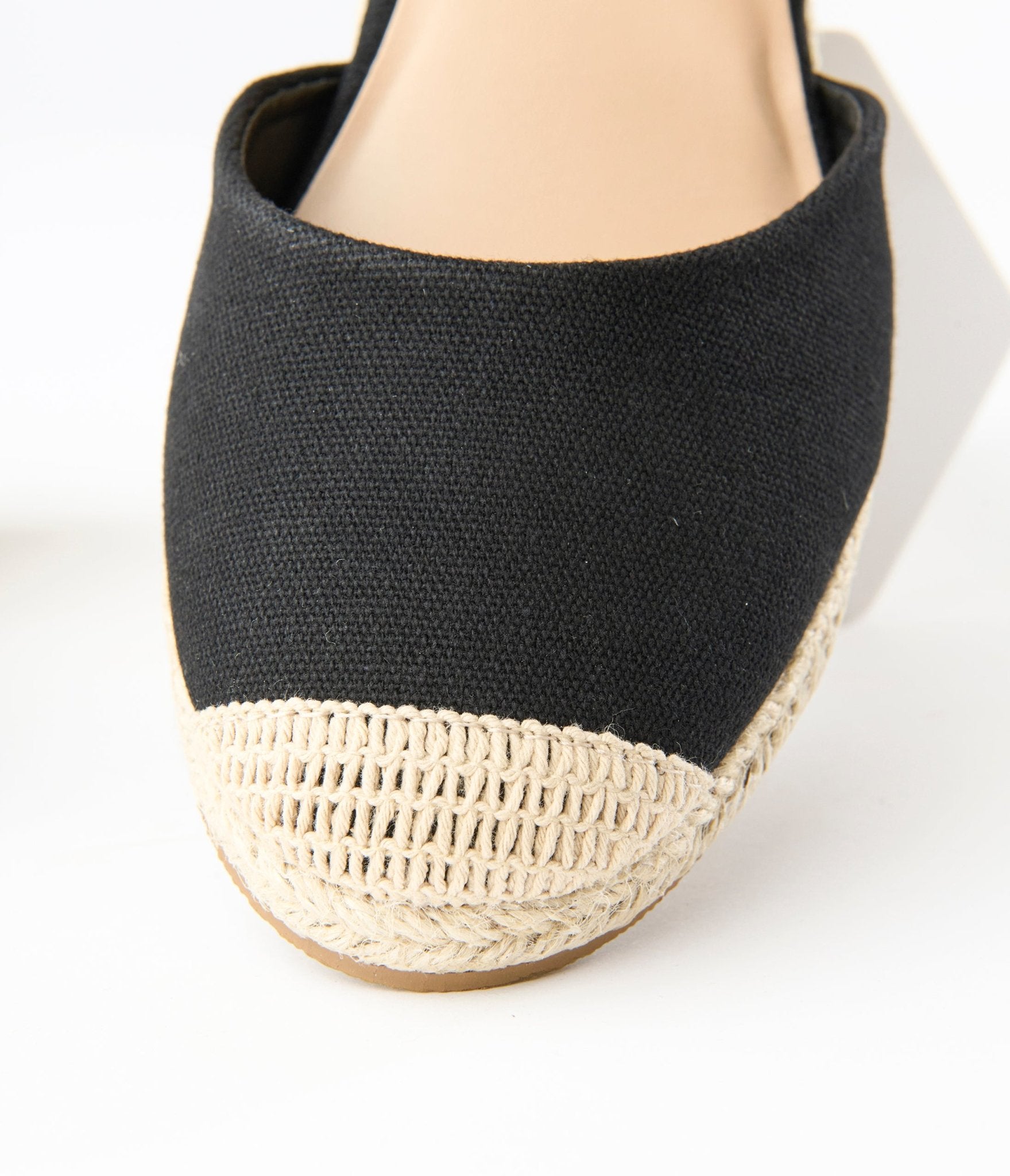 Stylish Black Espadrille Wedges for Women - Comfortable Summer Sandals with Breathable Fabric & Non-Slip Sole | Perfect for Beach, Vacation, and Casual Outings