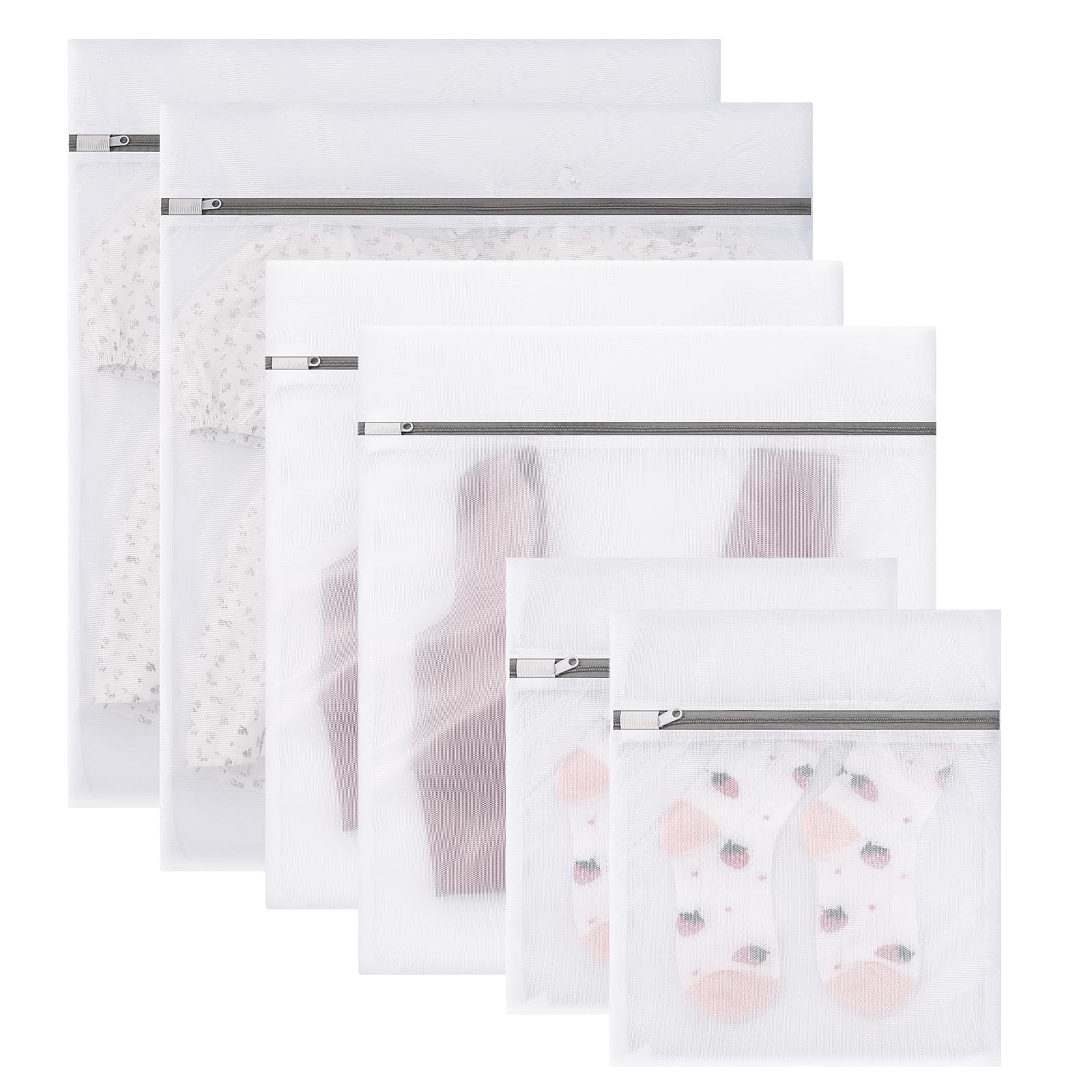 Delicate Laundry Bags for Washing Machine - Fine Mesh Lingerie Wash Bags for Bras, Socks, Scarves & Delicate Clothing - Protective Garment Sacks for Gentle Cycle - Perfect for Travel, Gym & Baby Clothes Care