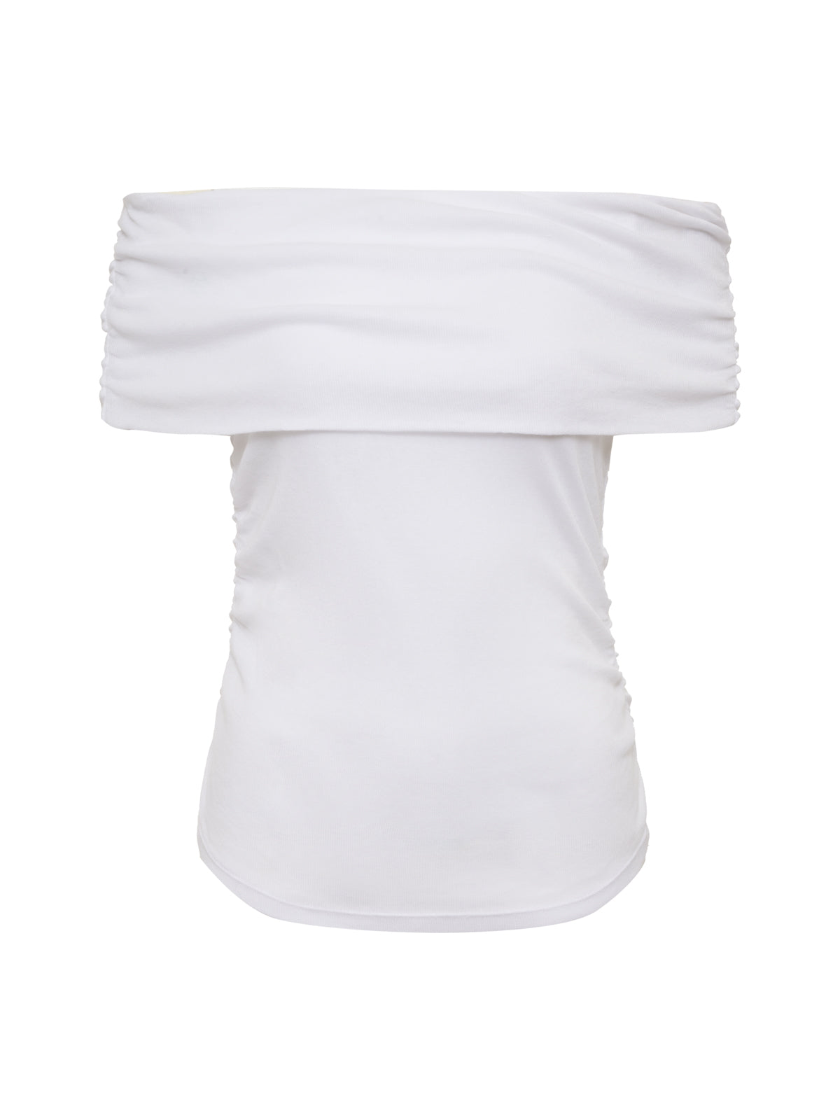 Off Shoulder Ribbed T-Shirt for Women - Soft Stretch White Top - Casual Summer Outfit, Beachwear & Date Night Look