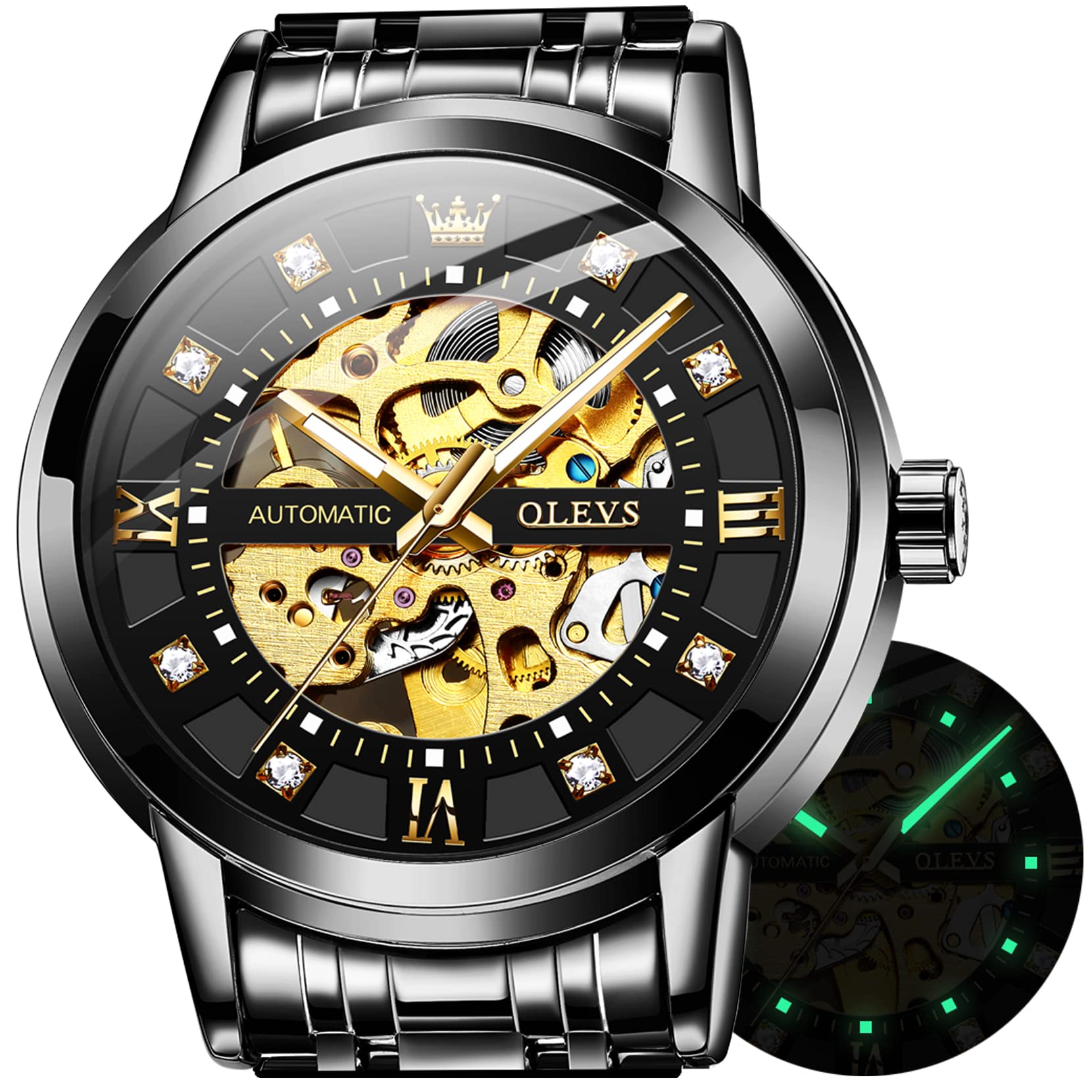 Automatic Skeleton Mechanical Watch for Men - Luxury Hand-Winding Wristwatch with No Battery Needed - Perfect for Business, Formal Events & Everyday Wear