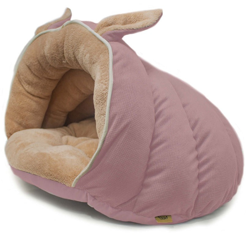 Snuggle Pet Bed for Cats and Dogs - Soft Pink Plush Cushion for Small to Medium Pets | Cozy Sleeping Spot for Bedroom, Living Room, or Travel