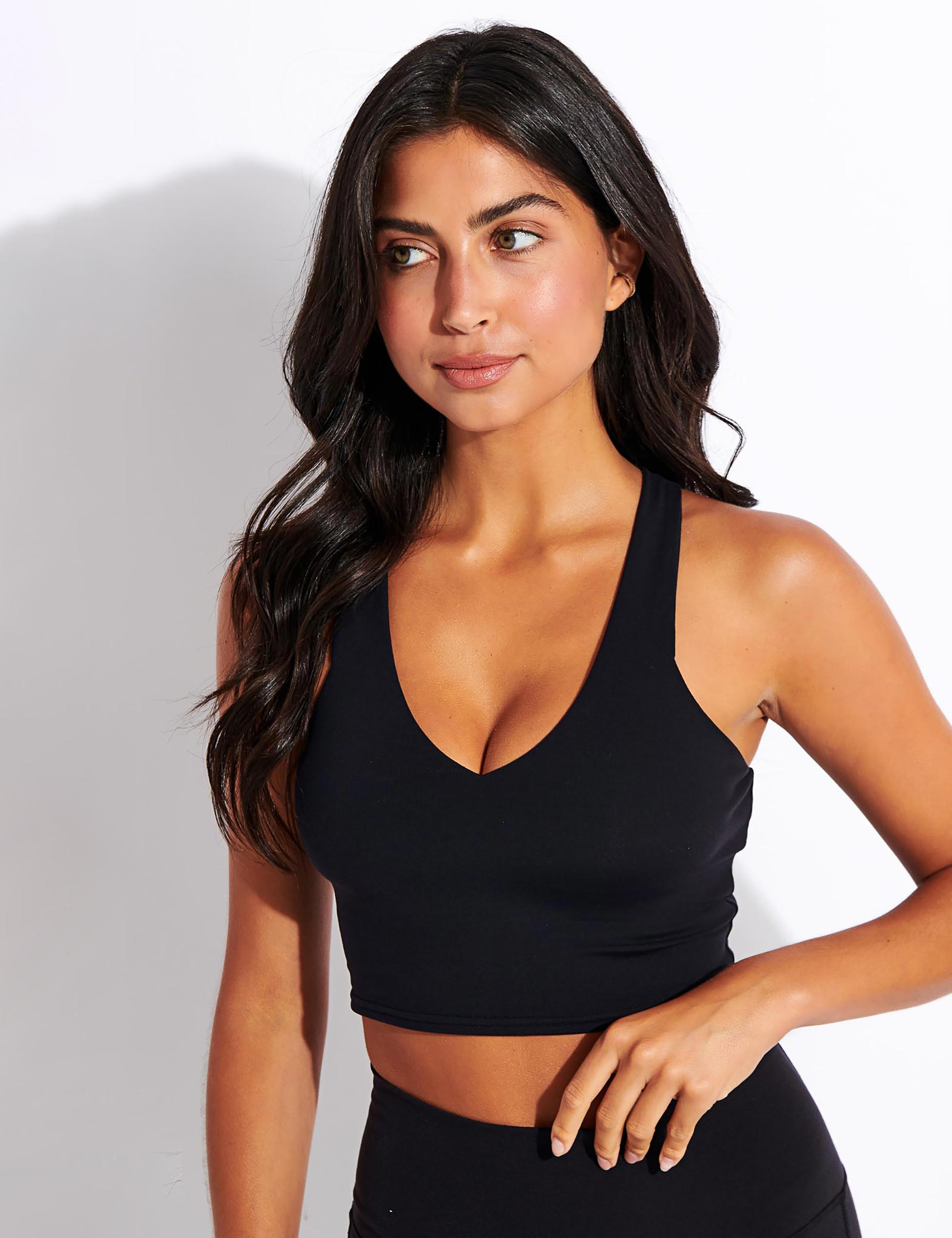 Airbrush Real Bra Tank Top for Women - Comfortable Seamless Black Camisole | Perfect for Yoga, Workout & Layering
