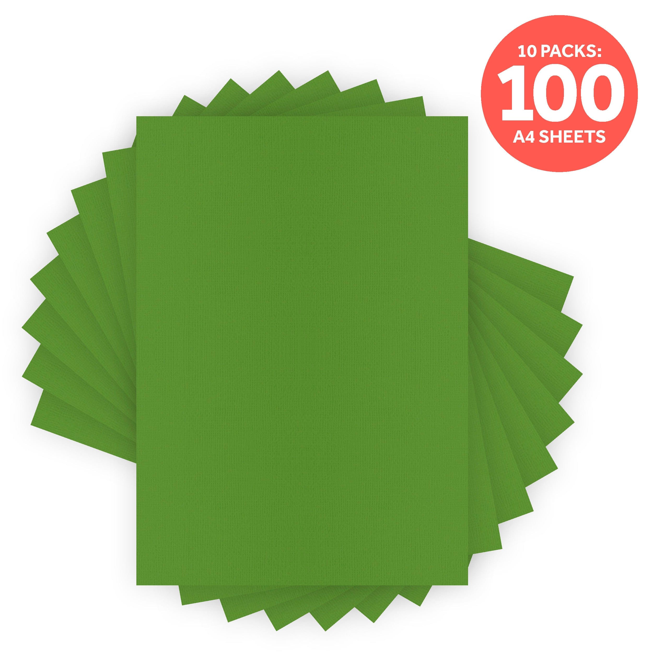 Classic Grass Green Weave Textured A4 Cardstock - Premium Quality for Scrapbooking, Card Making & DIY Craft Projects (9035e10)