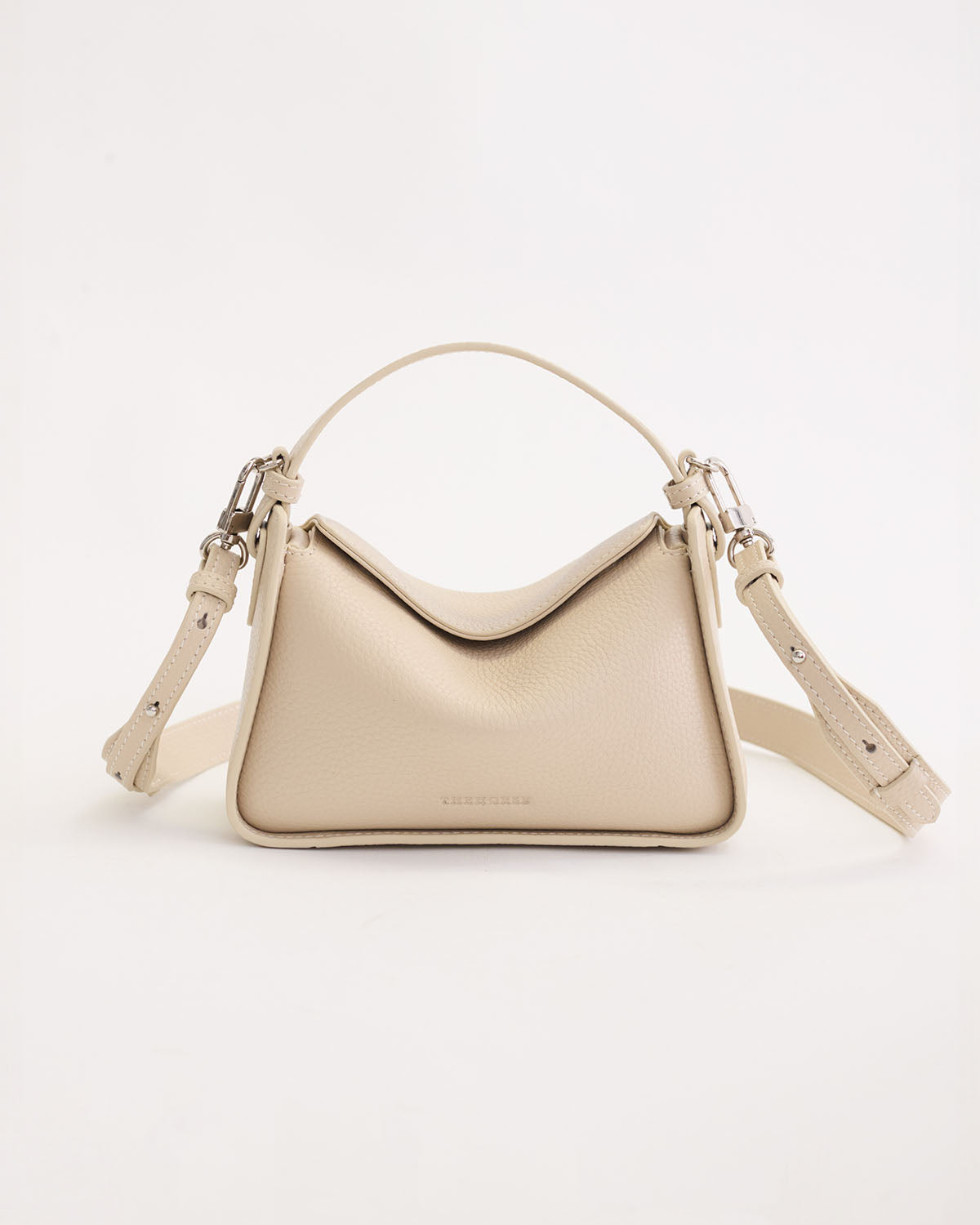 Mini Clementine Crossbody Bag - Oat Pebbled Leather Handbag for Women | Perfect for Everyday Use, Work, and Travel