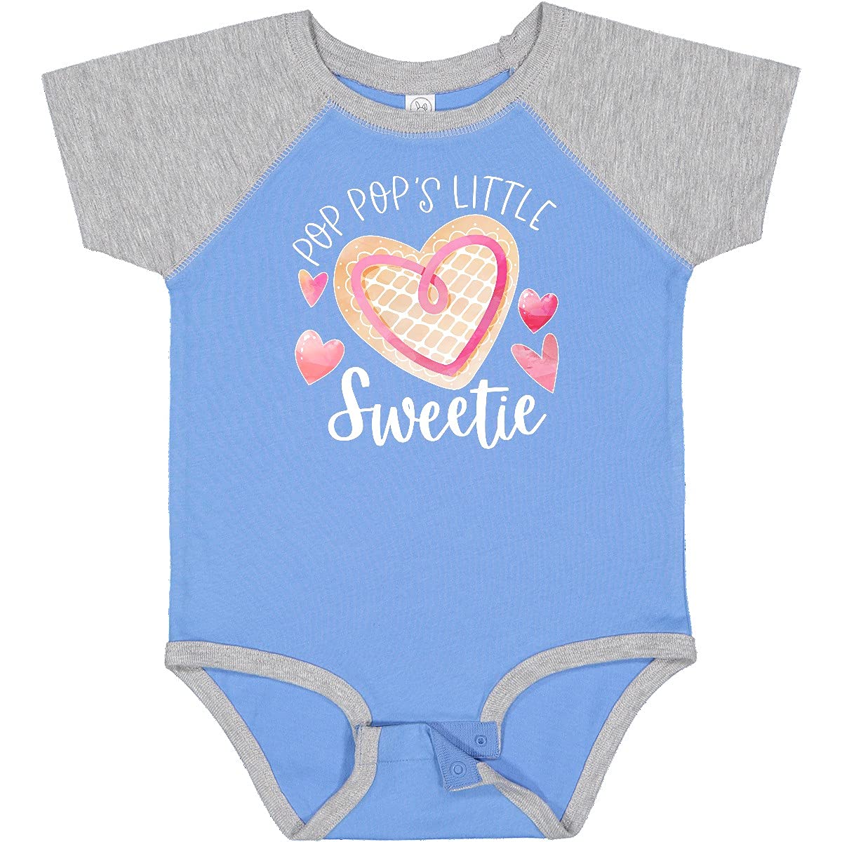 Inktastic Pop Pop's Little Sweetie Pink Heart Cookie Baby Bodysuit - Cute Outfit for Newborns, Infants & Toddlers - Perfect for Family Photos, Birthday Parties & Everyday Wear