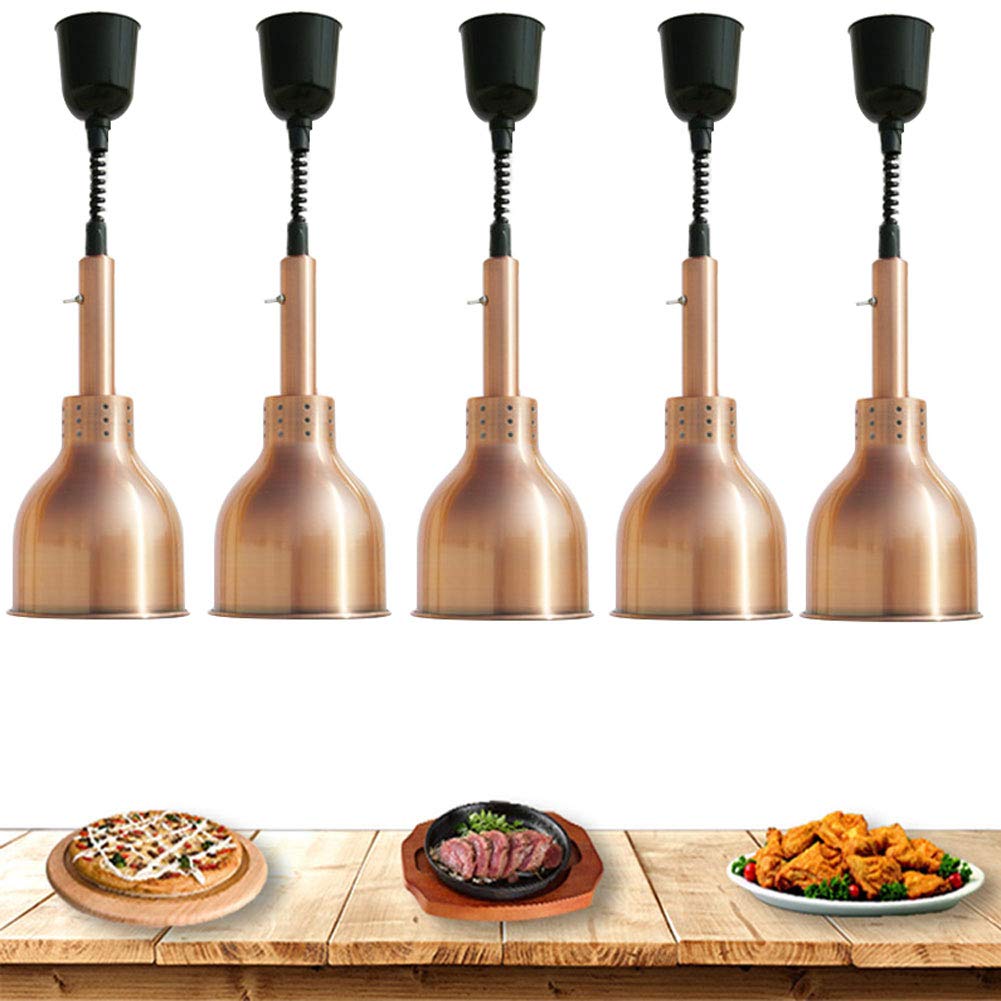 250W Commercial Infrared Heat Lamp Food Warmer - Buffet Heating Light for Restaurants & Kitchens - Keep Food Warm with Adjustable Hanging Chandelier - Perfect for Catering, Buffets, and Food Display Stations
