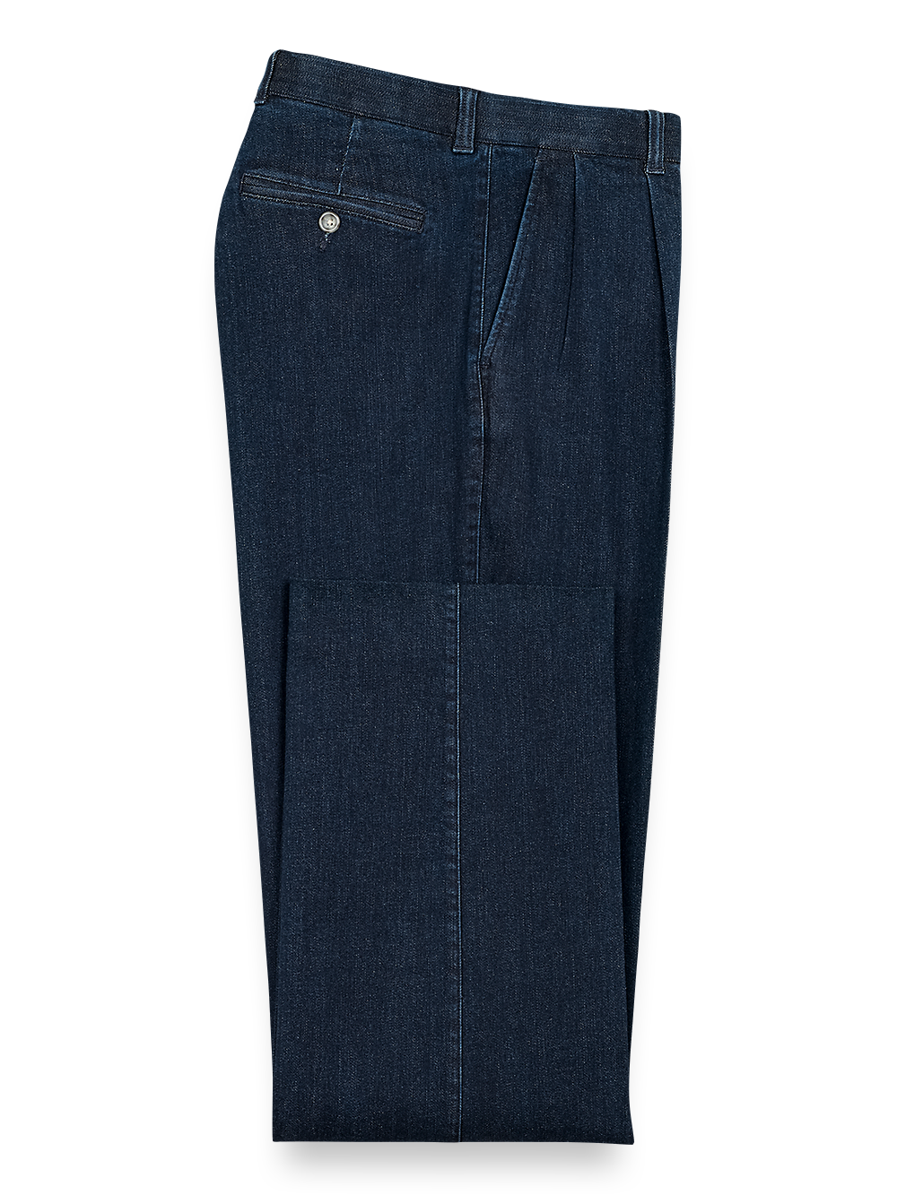 Stylish Pleated Denim Pants for Women - Dark Blue Wash High Waisted Trousers | Casual & Office Wear | Perfect for Everyday Outfits and Work Attire