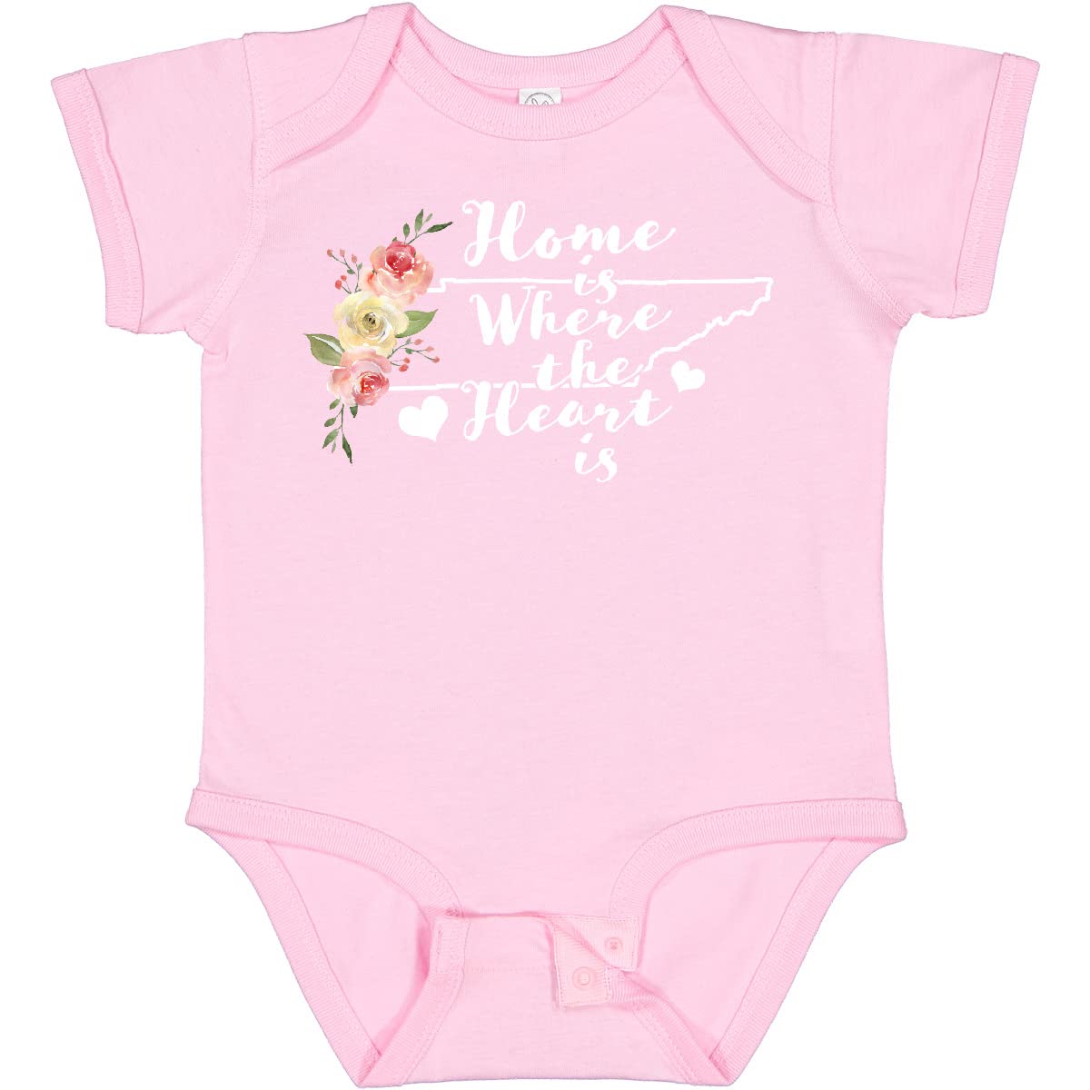 Inktastic Tennessee Home Is Where the Heart Is Watercolor Baby Bodysuit - Soft Cotton Onesie for Newborns & Infants, Perfect for Family Photos, Holidays & Everyday Wear