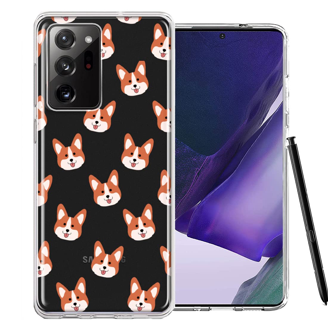 Shiba Inu Polkadot Design Double Layer Protective Case for Samsung Galaxy Note 20 Ultra - Cute & Durable Phone Cover for Daily Use, Work, and Travel