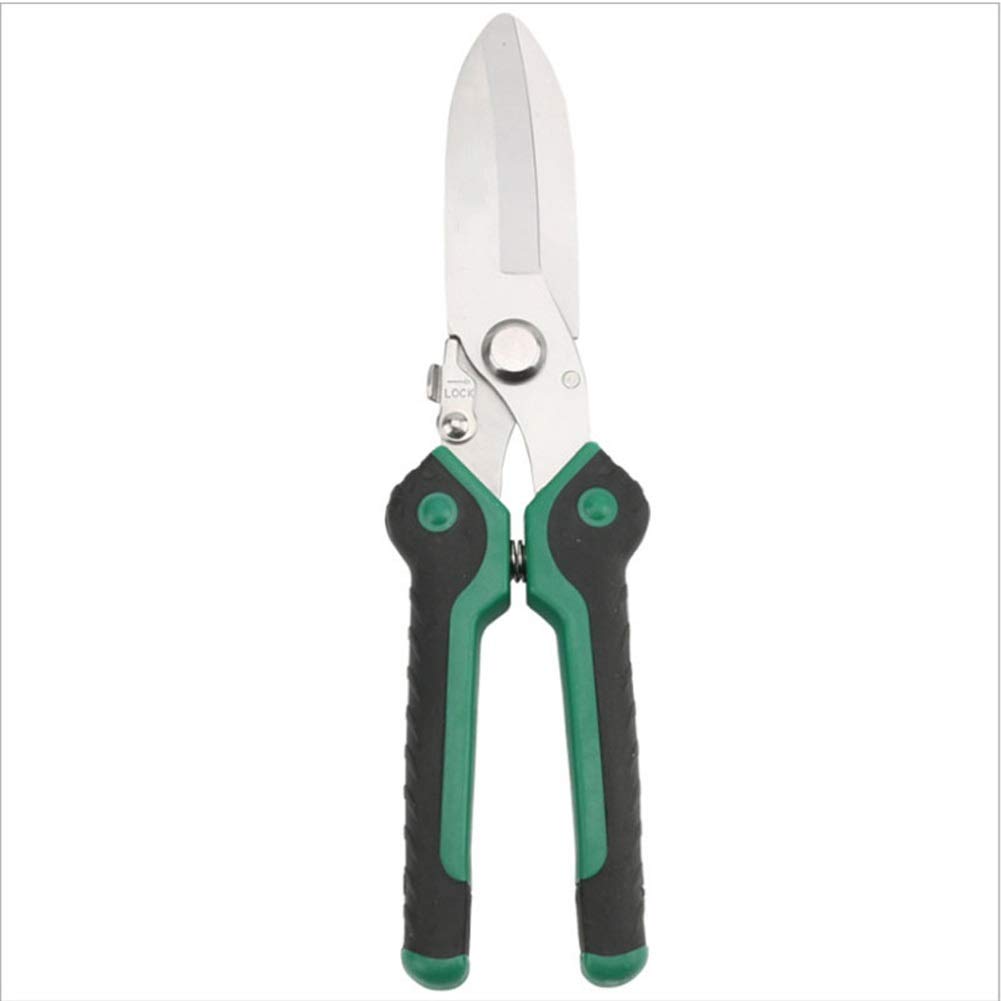 LYSGST Heavy Duty Metal Cutting Shears - Industrial Multipurpose Serrated Tin Snips for Steel & Aluminum Sheet - Professional Hand Tools for DIY, HVAC, Roofing & Metal Fabrication