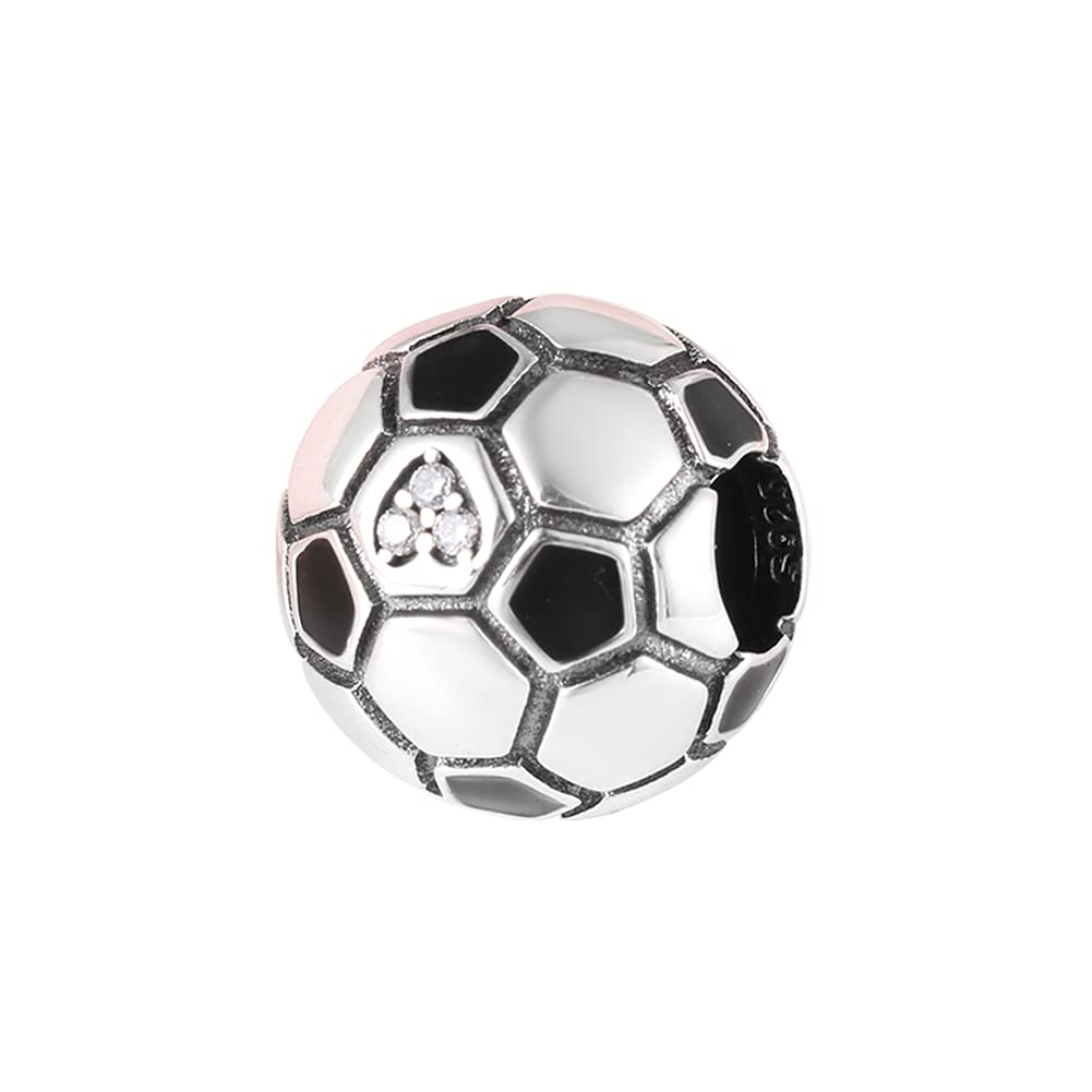 925 Sterling Silver Baseball & Bat Charm Bead - Sports Dangle Charm for Bracelets - Perfect Gift for Baseball Fans & Athletes - Great for Game Days, Sports Events & Jewelry Making