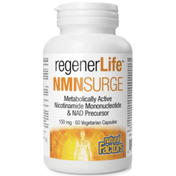 Natural Factors RegenerLife NMNSurge 60 Veggie Caps - Anti-Aging Supplement for Cellular Health & Energy Boost - Supports Longevity & Vitality - Perfect for Daily Wellness Routine & Active Lifestyle