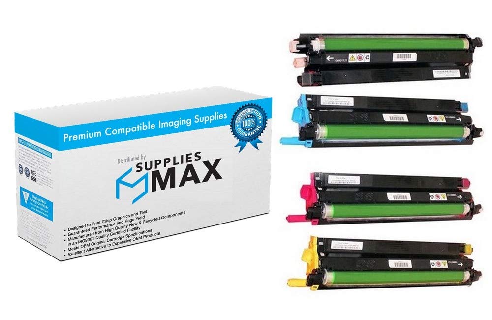 Compatible Replacement Drum Unit Combo Pack (BK/C/M/Y) for Dell C2660DN C2665DNF C3760DN C3765DNF S3840 S3845 - 55,000 Page Yield (331-8434BCMY) - Perfect for Office Printing & High-Volume Document Production