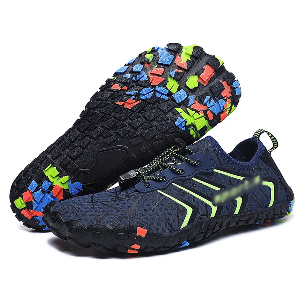 YKBTP Men's & Women's Quick Dry Breathable Beach Shoes - Barefoot Water Shoes for Swimming, Hiking, Gym & Outdoor Sports (Blue, Size 43) | Perfect for Beach Vacations, Poolside Lounging & Water Activities
