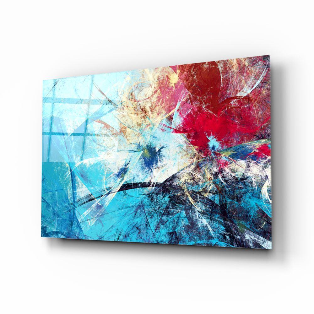 Abstract Blue & Red Wall Art Canvas Painting - Modern Home Decor for Living Room, Bedroom & Office - Perfect Gift for Housewarming & Holidays