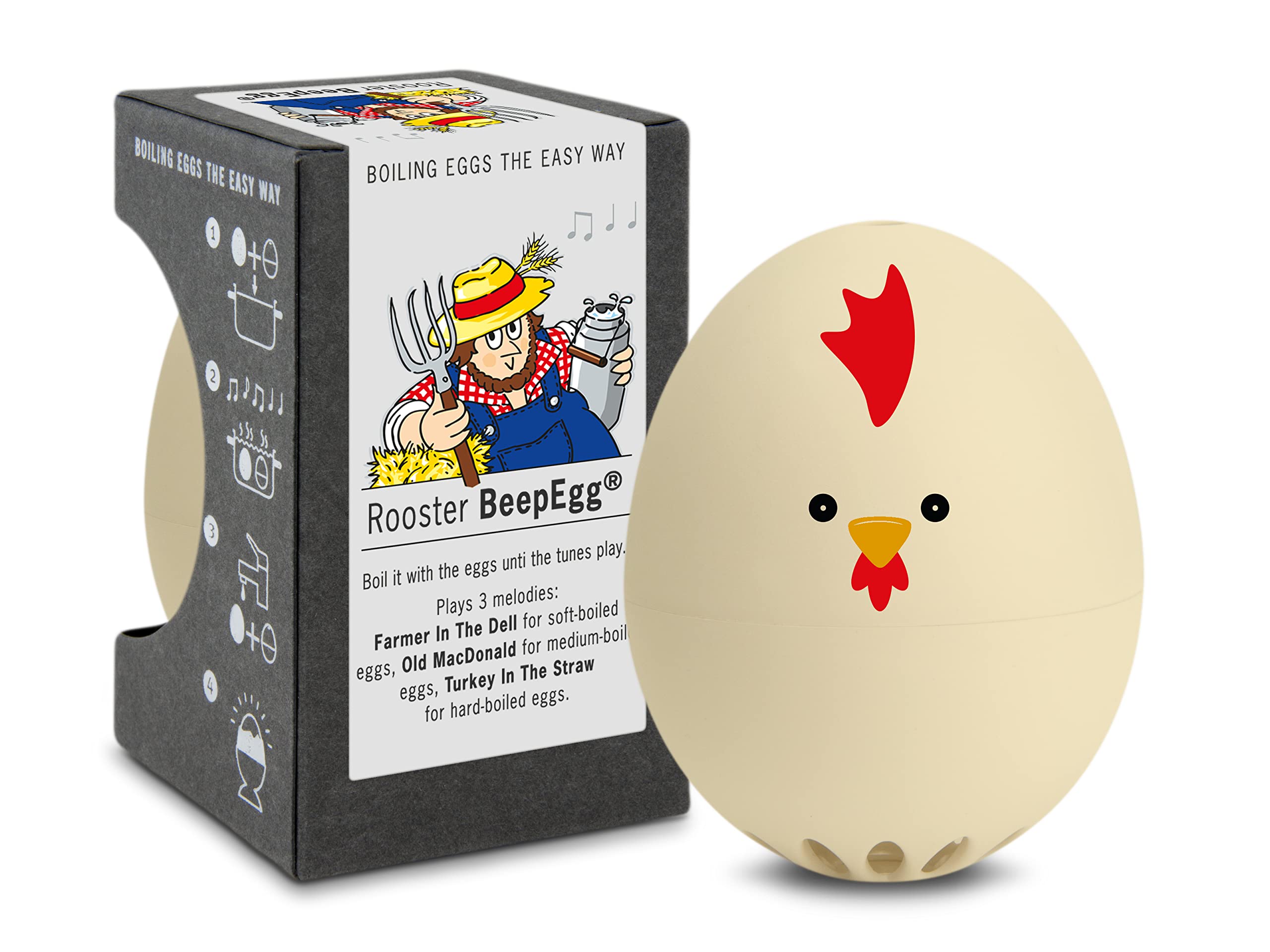 Brainstream Rooster Beepegg Egg Timer - Digital Kitchen Timer for Cooking, Baking & Boiling Eggs - Perfect for Home Chefs & Meal Prep