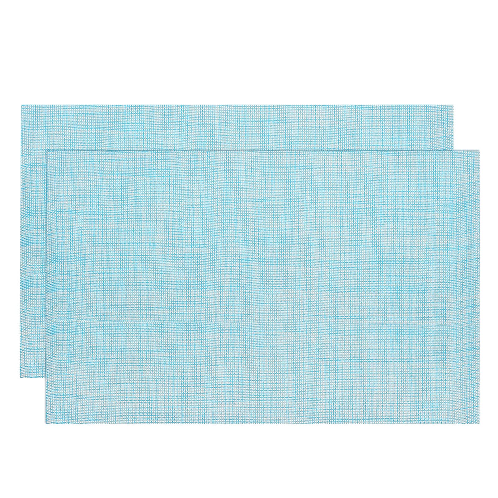 uxcell 2-Pack Blue PVC Washable Woven Place Mats 17.7x11.8 Inches - Durable Table Mats for Dining, Kitchen, Restaurant & Party Decor