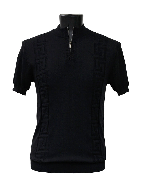 Bassiri Black Short Sleeve Sweater for Women - Soft Cotton Knit Pullover Top - Casual Summer T-Shirt Style Sweater for Everyday Wear, Office, and Outings