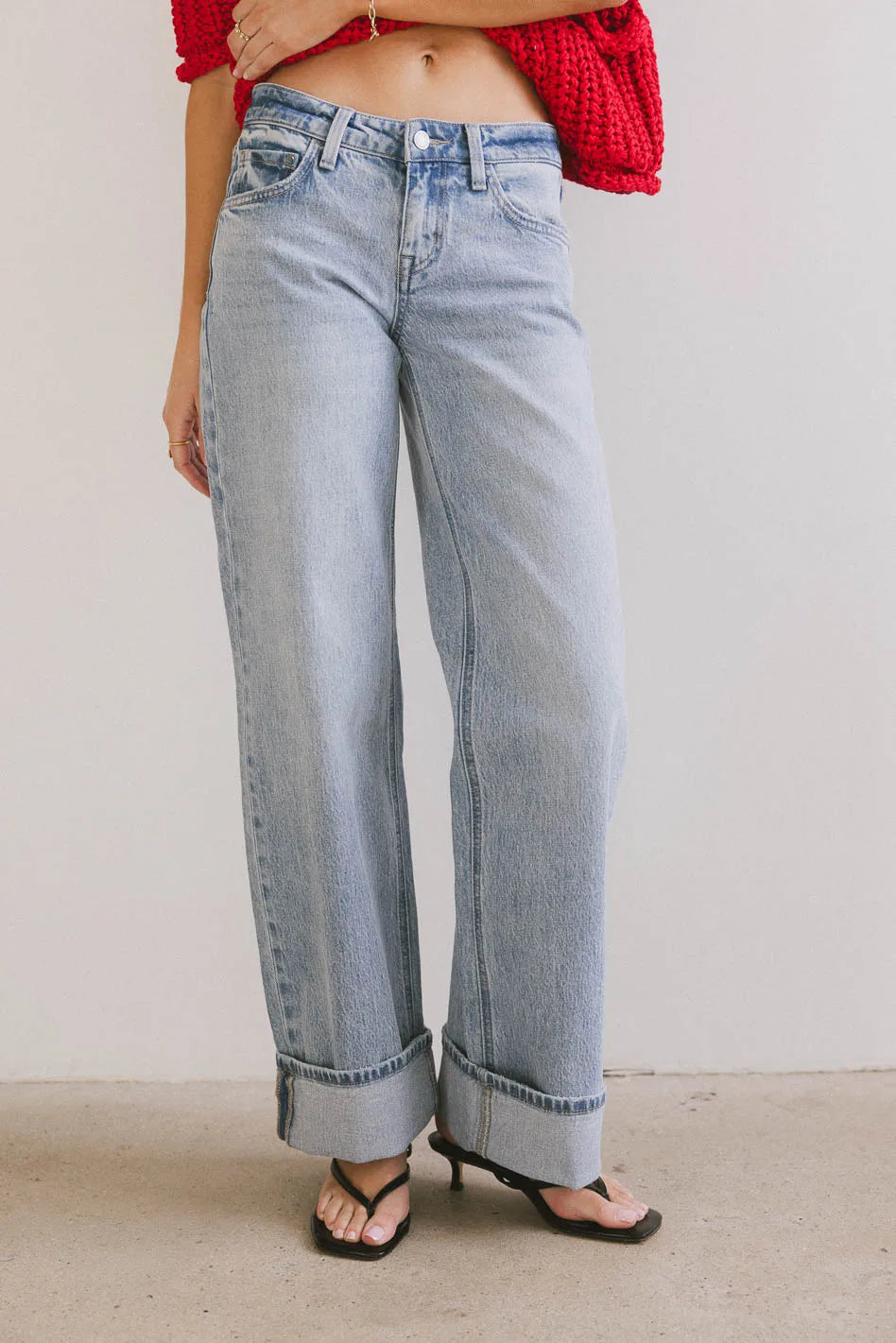 Marcia Cuffed Baggy Jeans for Women - High Waisted Distressed Denim Pants - Casual Streetwear & Vintage Style (Perfect for Everyday Wear, Outfits & Fashion Trends)