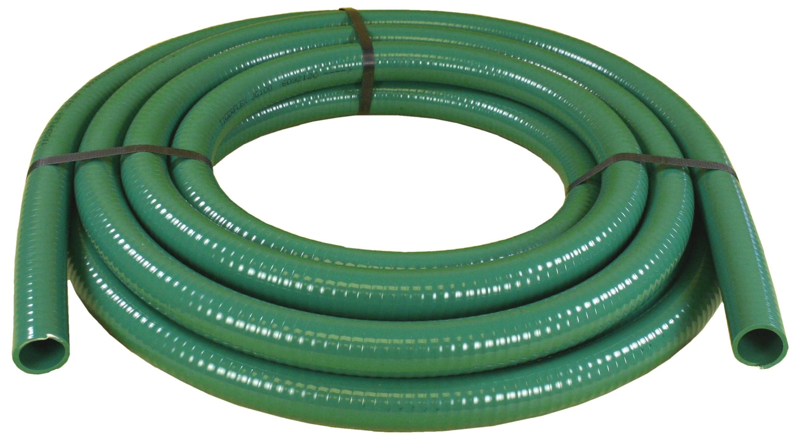 1-1/2 Inch x 50 Feet Heavy Duty Green PVC Water Suction Hose - 1240-2000-50 Model - Ideal for Irrigation, Pool Maintenance & Industrial Water Transfer