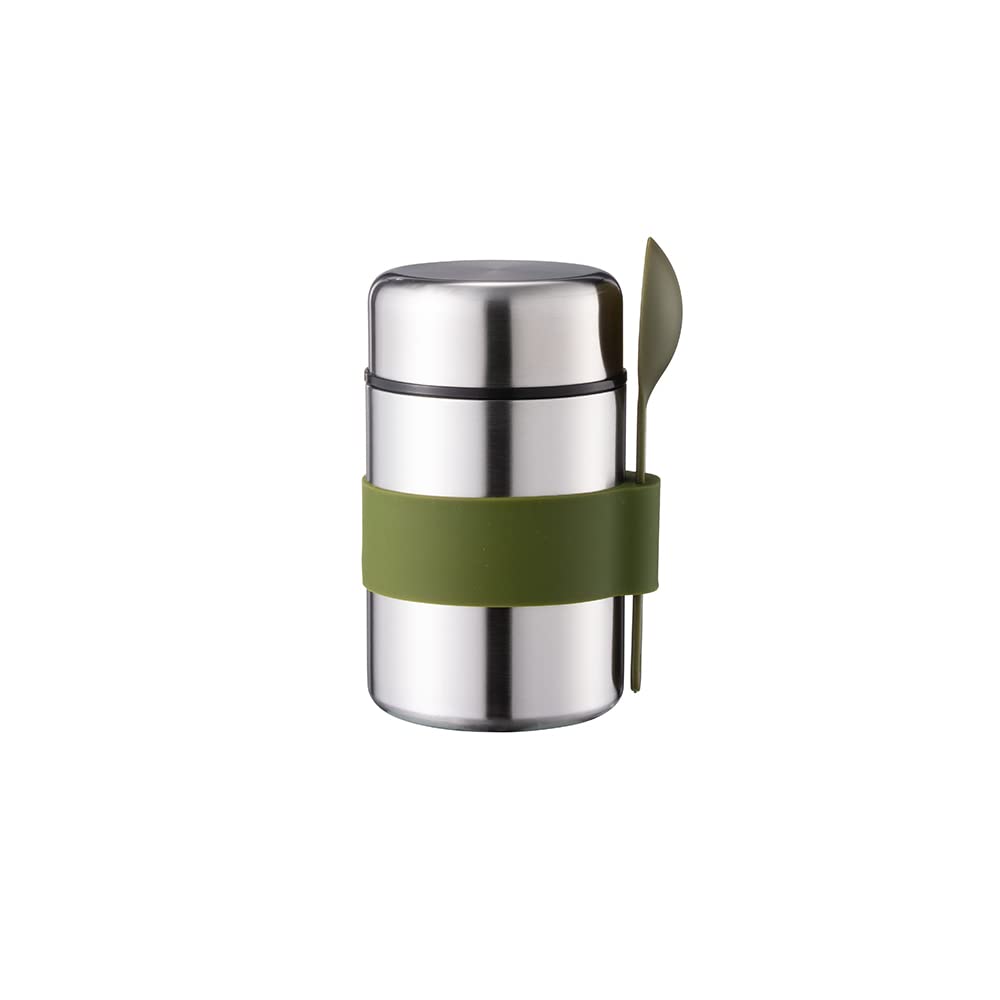 Premium Stainless Steel Vacuum Insulated Food Container - Leak-Proof Thermal Lunch Box for Hot & Cold Meals (Green) - Ideal for Office, School, Picnics & Outdoor Activities