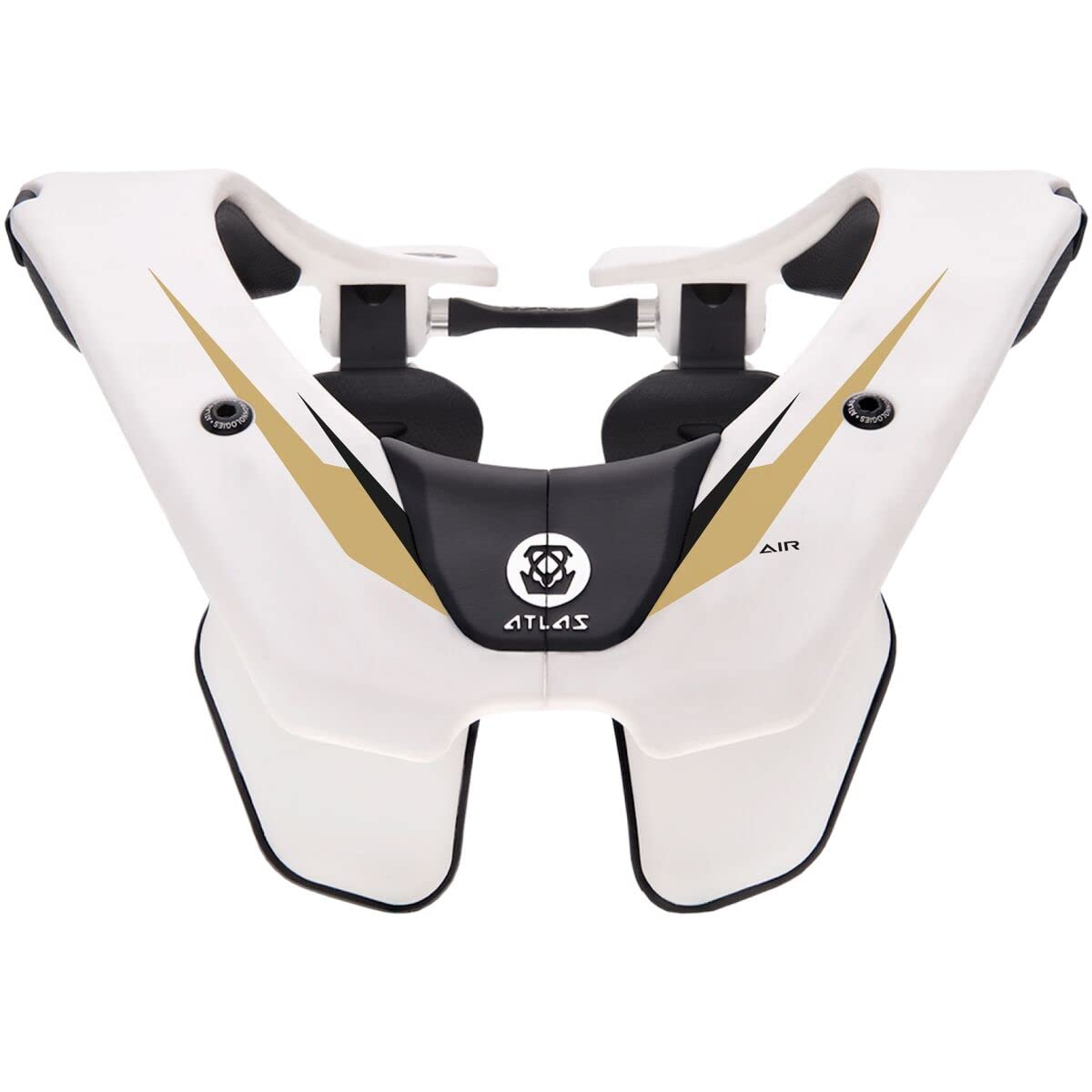 Atlas Air Neck Brace for Pain Relief - Large Size, White & Gold - Supports Neck & Spine, Ideal for Travel, Office & Post-Surgery Recovery