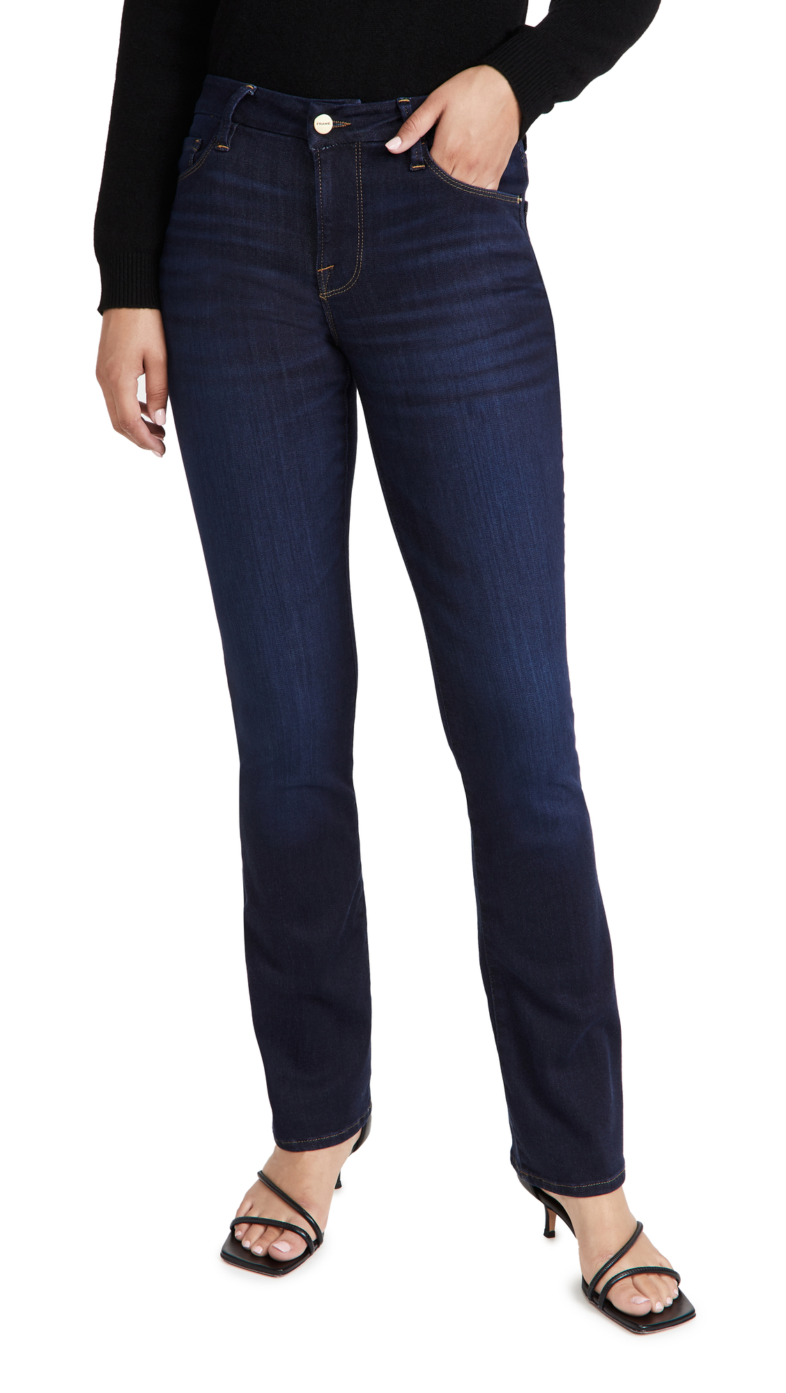 FRAME Women's Le Mini Boot Jeans - High Waist Stretch Denim Skinny Jeans for Women | Perfect for Casual Outfits, Night Out & Fall Fashion