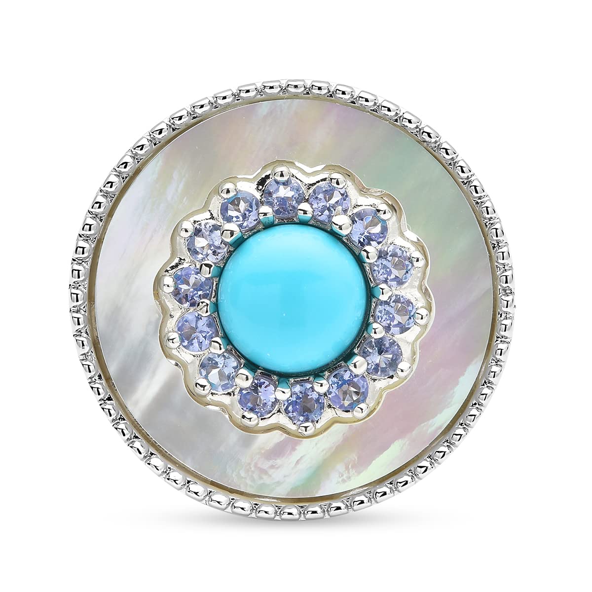 925 Sterling Silver Rhodium Plated Gemstone Double Circle Ring for Women | Elegant Stackable Jewelry Gift for Anniversary, Birthday & Everyday Wear