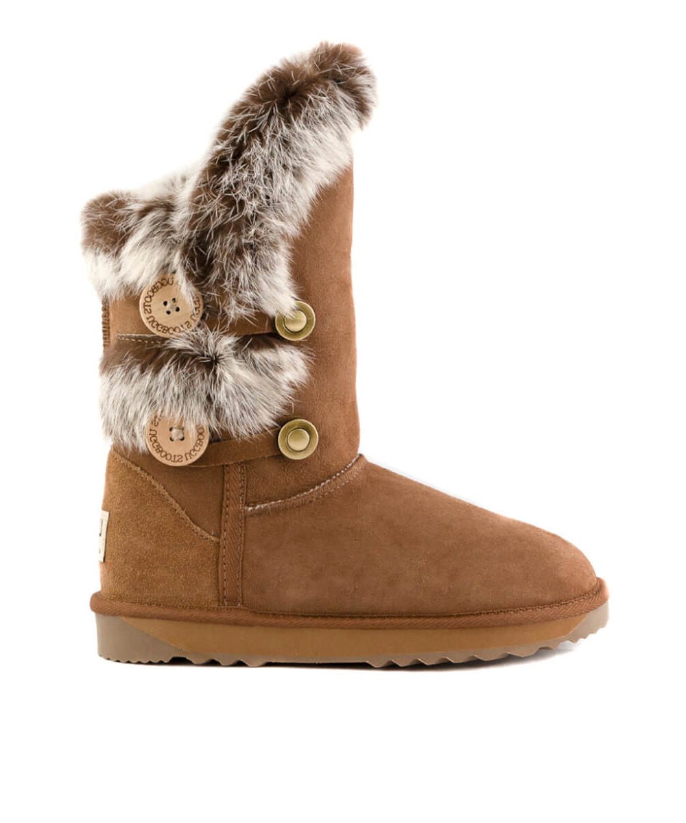 Men's UGG Classic Rabbit Fur Slippers - Cozy Winter Indoor/Outdoor House Shoes for Men