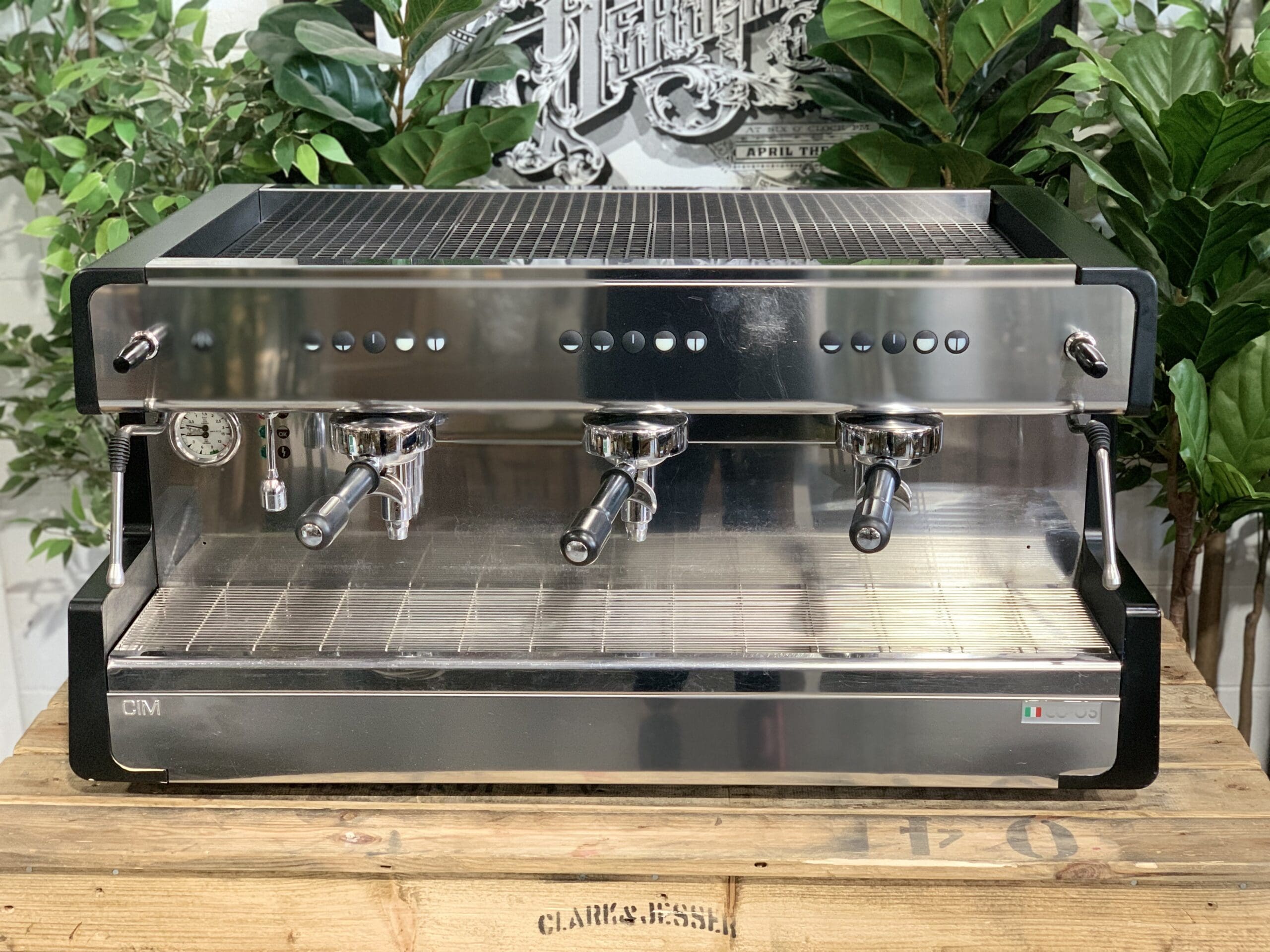 CIME CO 05 3 Group Black Commercial Espresso Machine - Professional Coffee Maker for Cafes, Restaurants & Offices | Perfect for High-Volume Brewing & Barista Training