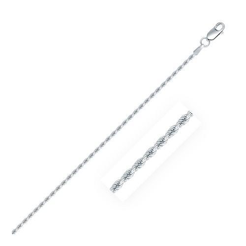 1.8mm Sterling Silver Diamond Cut Rope Chain Necklace 30 Inch - Perfect for Layering, Gift Giving & Everyday Jewelry