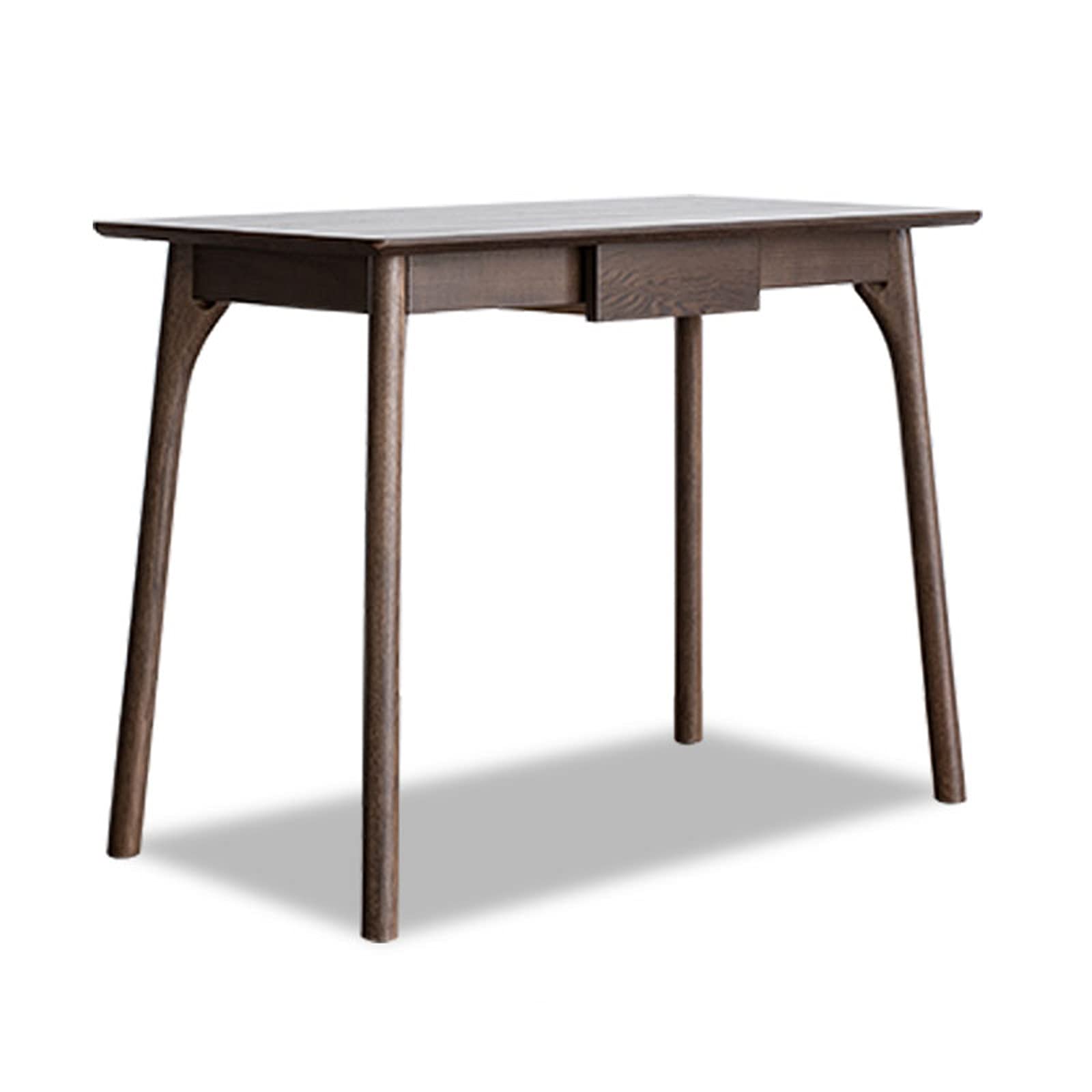 Compact Wooden Computer Desk 0.8m 1.0m 1.2m - Home Office Study Writing Desk with Storage Drawers & Non-Slip Pads - Oak Finish PC Laptop Workstation for Small Spaces (Brown, 1.0 Meters) - Perfect for Home Office, Remote Work, Online Classes and Gaming Setup