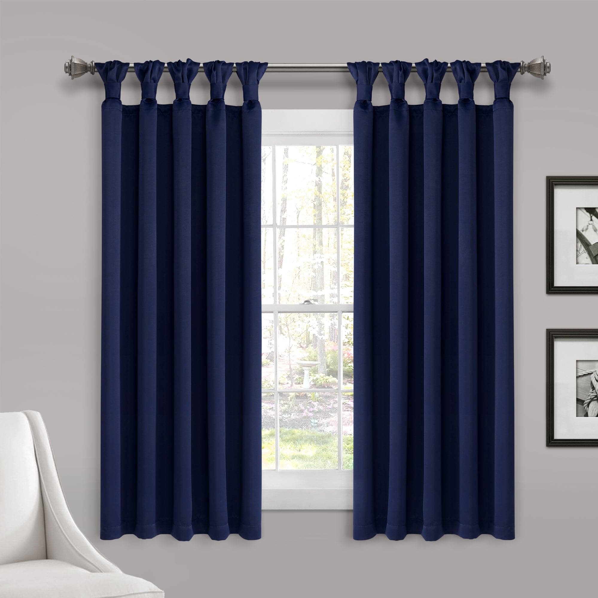 Blackout Curtains Thermal Insulated - Knotted Tab Top Window Drapes for Bedroom & Living Room - Energy Saving, Noise Reducing, Light Blocking for Better Sleep & Privacy