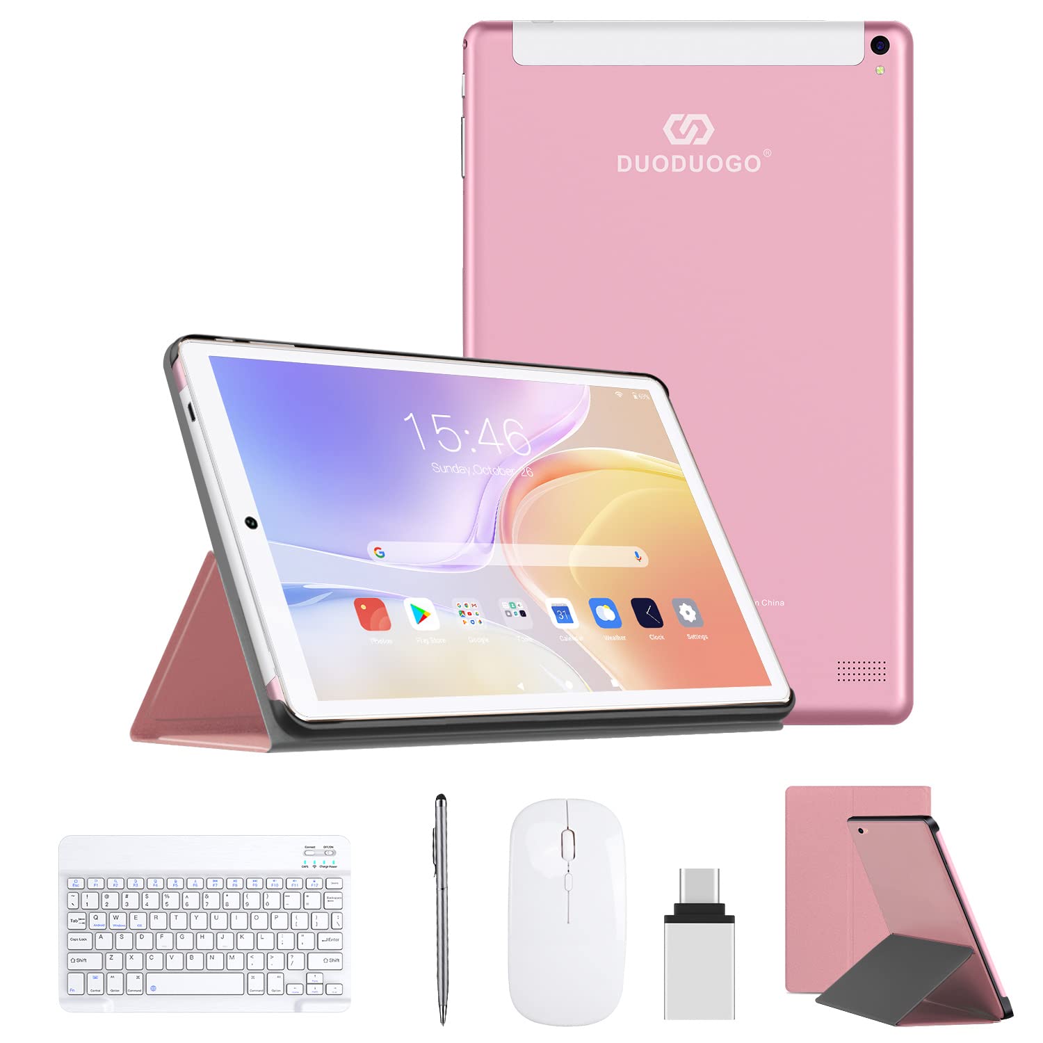 2 in 1 Tablet 10.1 Inch Android 10 Tablet with Keyboard - 4G LTE Dual SIM, 64GB Storage (128GB Expandable), 8000mAh Battery, IPS HD Screen, Dual Camera - Perfect for Work, Study & Gaming - Wi-Fi, Bluetooth, GPS Enabled