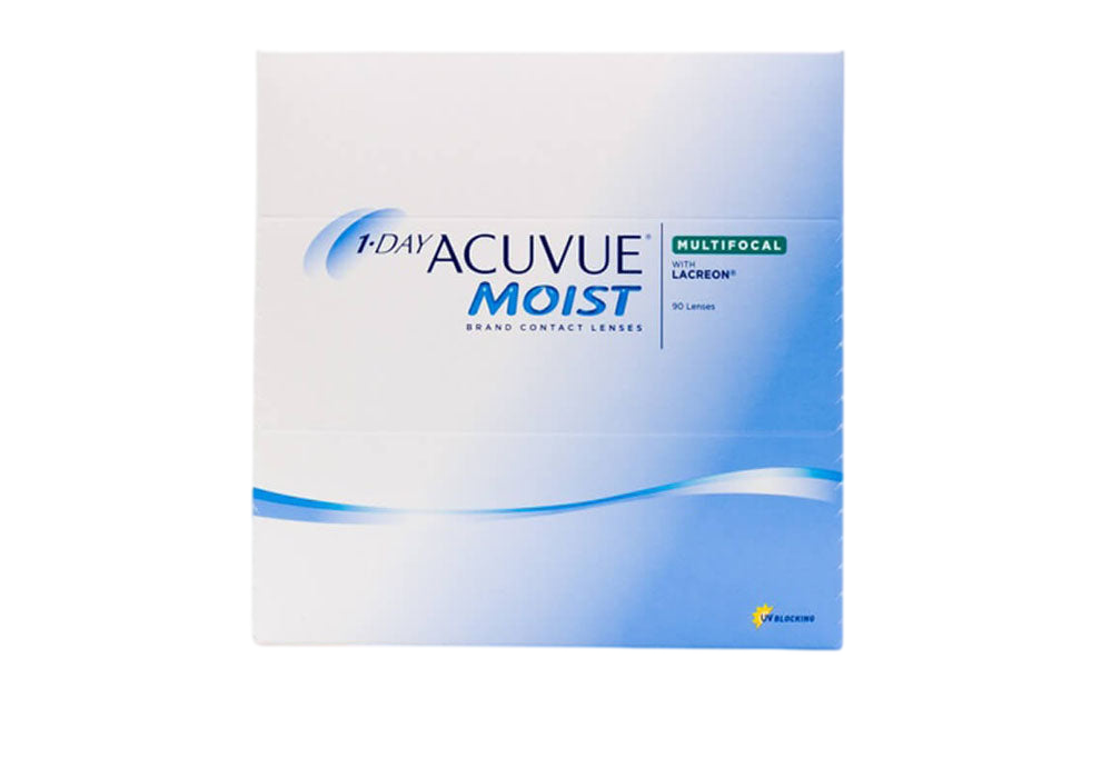 1 DAY ACUVUE MOIST MULTIFOCAL Contact Lenses (90 Pack) - Daily Disposable for Presbyopia, All-Day Comfort & Moisture - Perfect for Work, Reading & Active Lifestyles