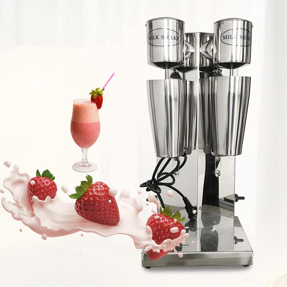 Commercial Electric Milk Shaker Maker - Stainless Steel Double-Head Drink Mixer & Blender for Smoothies, Protein Shakes & Beverages - Perfect for Gyms, Cafes & Restaurants (Style 3)