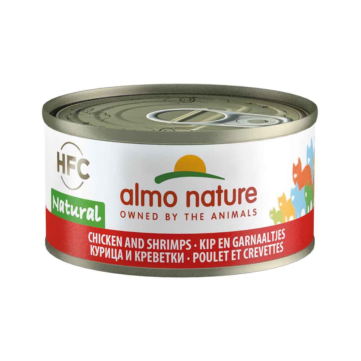 ALMO NATURE Premium Wet Cat Food (9024) - 70g Chicken & Shrimps Recipe for Adult Cats | High Protein, Grain-Free Cat Food | Perfect for Mealtime & Special Treats