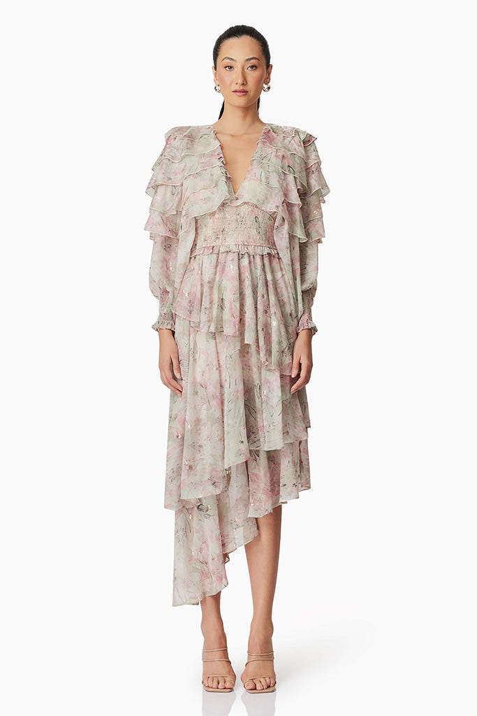 ELLIATT Monica Midi Dress in Sage Green - Flowy Summer Dress for Women, Perfect for Beach Vacations, Weddings & Date Nights