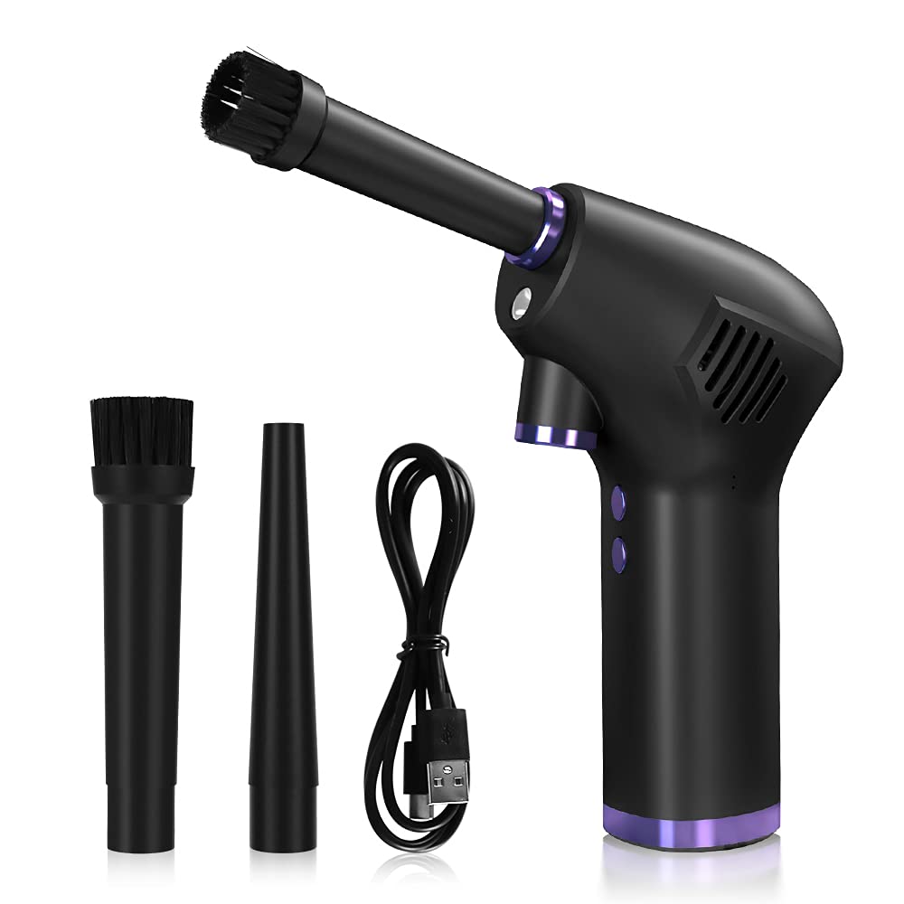 Wireless Air Duster - USB Rechargeable Handheld Dust Blower with Large Capacity | Portable Keyboard Cleaner for PC, Laptop, Car & Electronics | Ideal for Computer Maintenance, Office Cleaning & Home Use