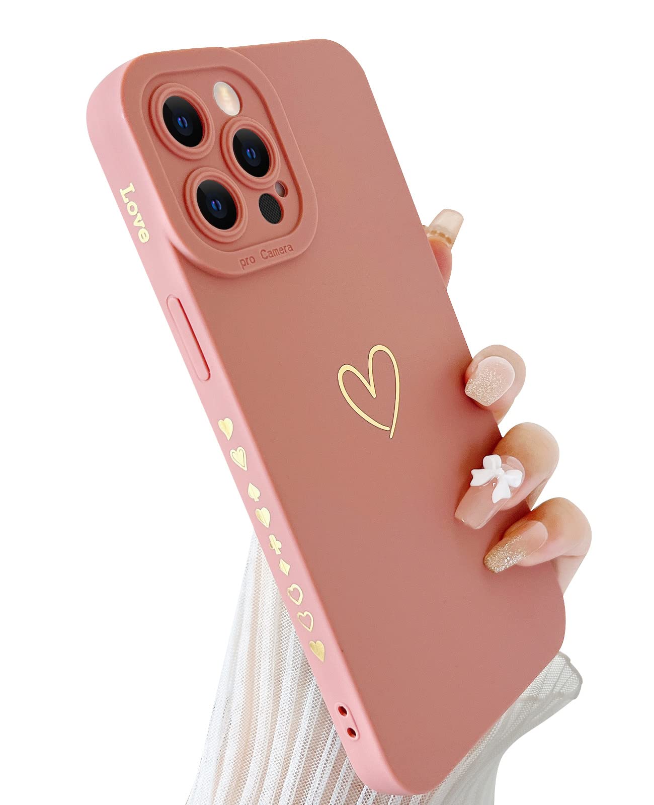 Yeddabox Cute Luxury Heart iPhone 12 Pro Max Case 6.7