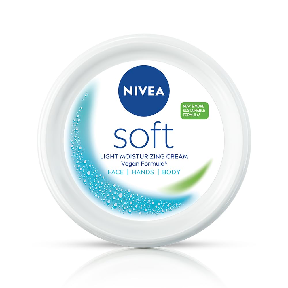 NIVEA Soft Light Moisturizing Cream - 300ml Face, Hand & Body Lotion with Vitamin E & Jojoba Oil | Non-Greasy Hydration for Dry Skin | Perfect for Daily Use, Travel & Office