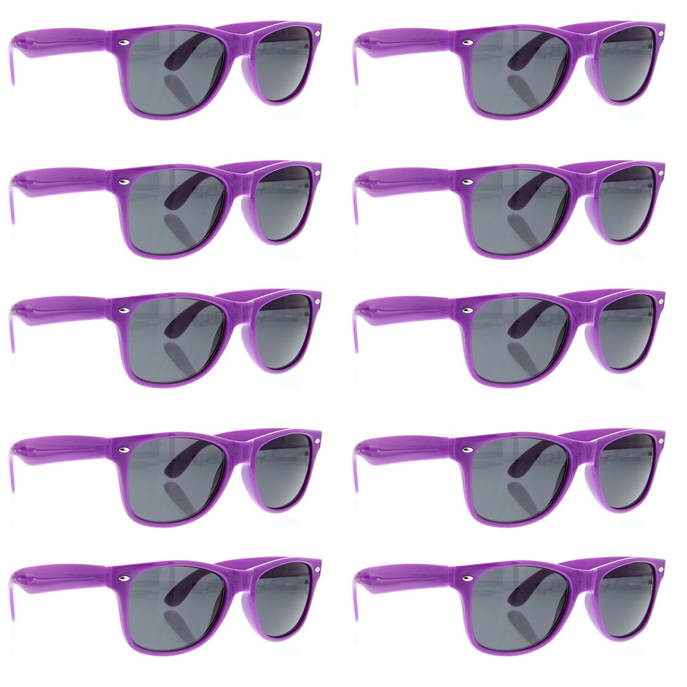 Wholesale 80's Retro Style Unisex Sunglasses - 10 Pack Bulk Lot for Promotions, Parties & Summer Fashion