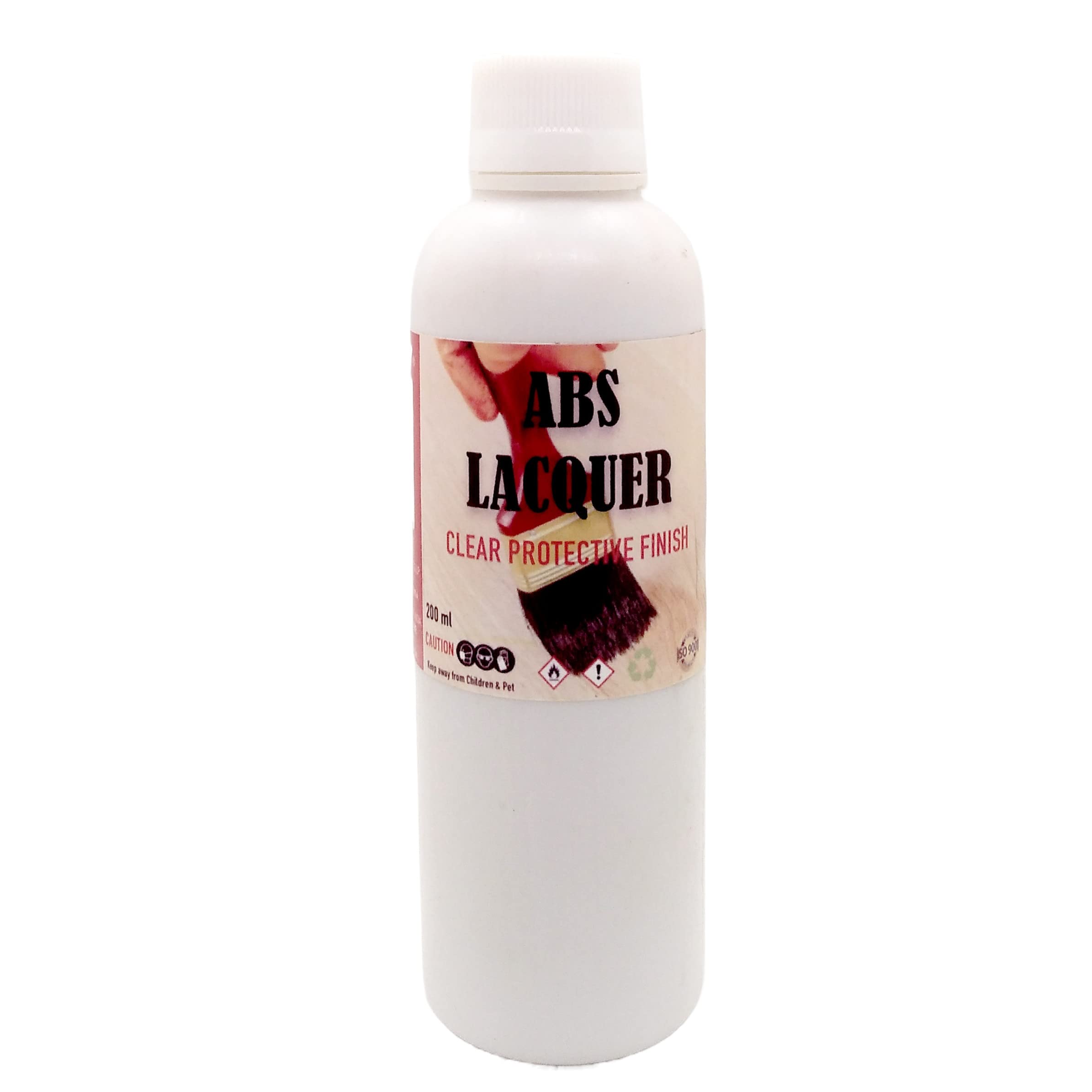 CERO Clear ABS Lacquer for Wood, Leather, Metal, Plastic & Concrete | Brush or Dip Application | 200ml High-Gloss Protective Coating | Ideal for DIY Projects, Furniture Restoration & Craft Finishing