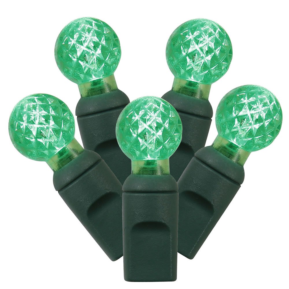G12 LED Wire Connector - 4 Inch Spacing, 34 Feet Green Light Set for Indoor/Outdoor Holiday & Party Decorations